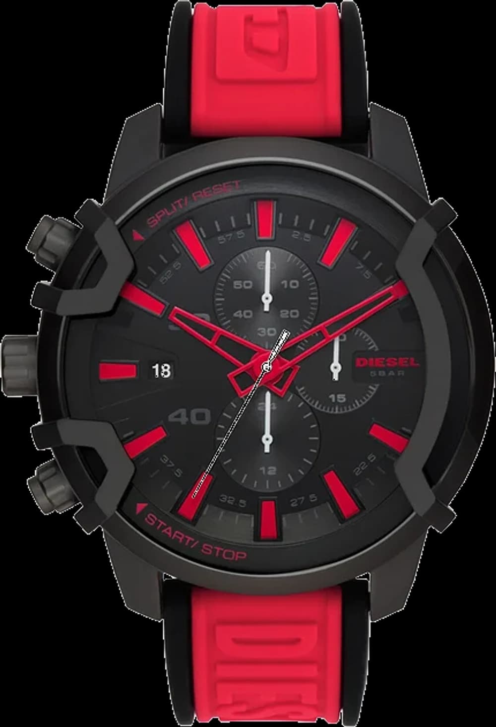 Montre Diesel DZ4530 Griffed en silicone rouge