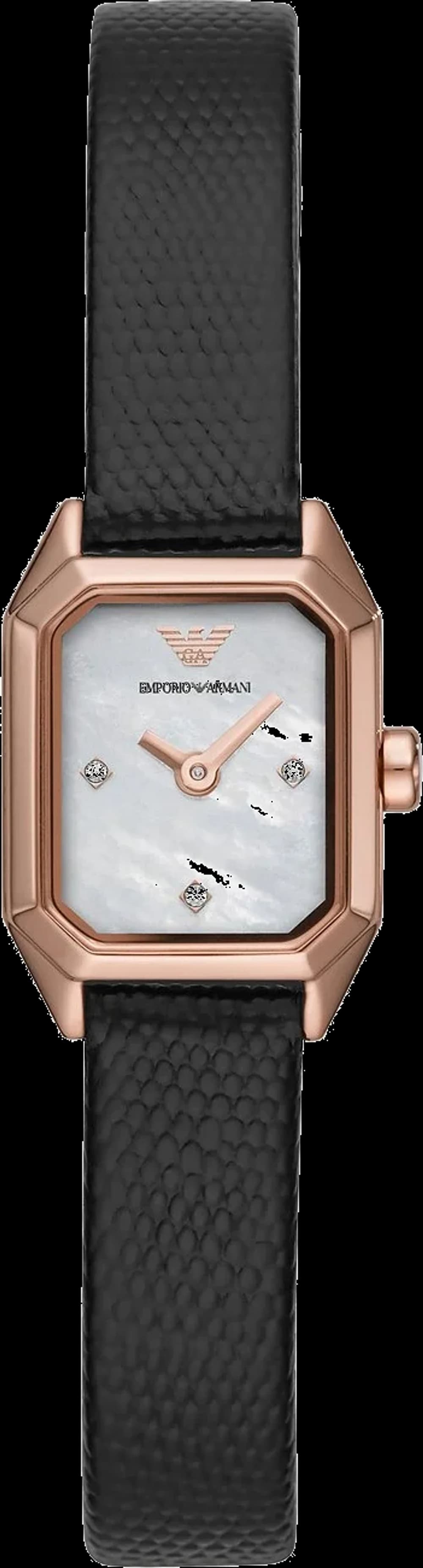 Emporio Armani AR11248 Octagonal Dial Mother-of-Pearl and Crystals Women's Watch