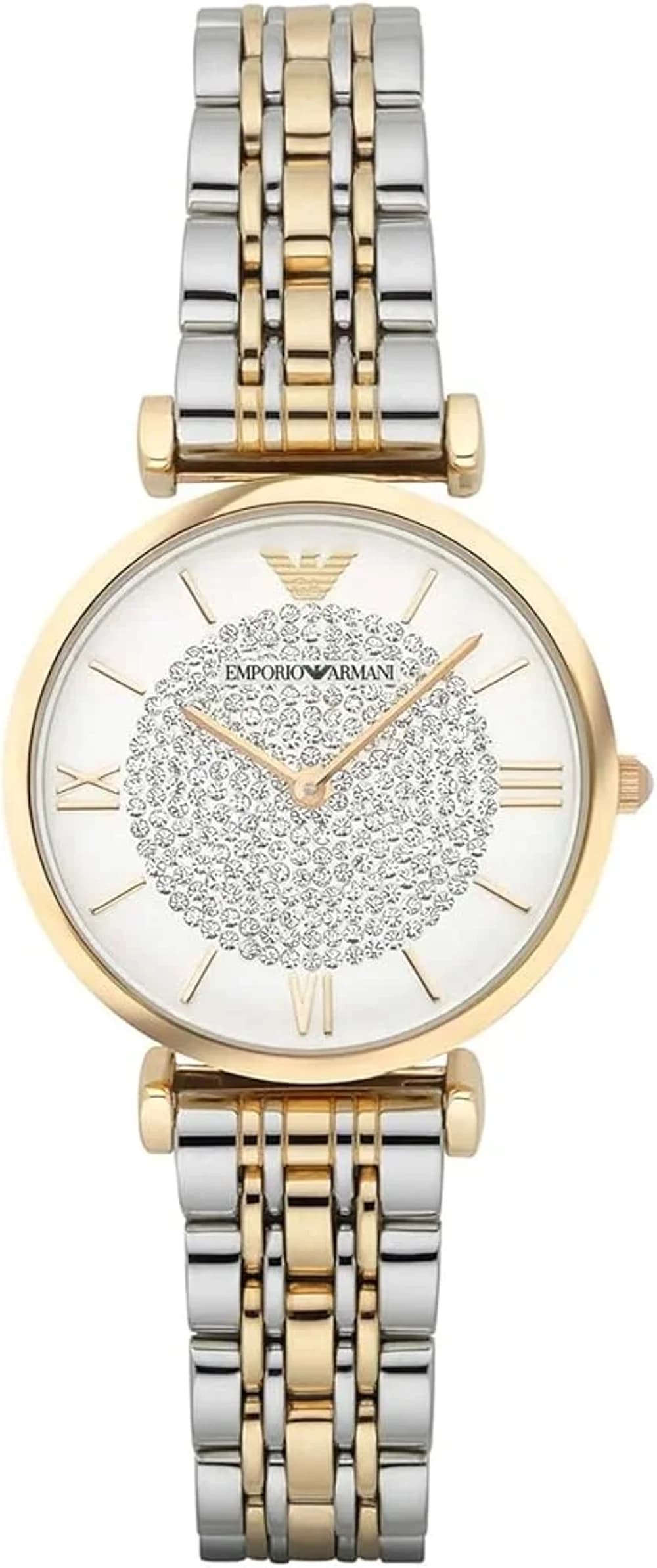 Emporio Armani AR8031 Mother-of-Pearl Dial Two-Tone Silver and Gold Women's Watch