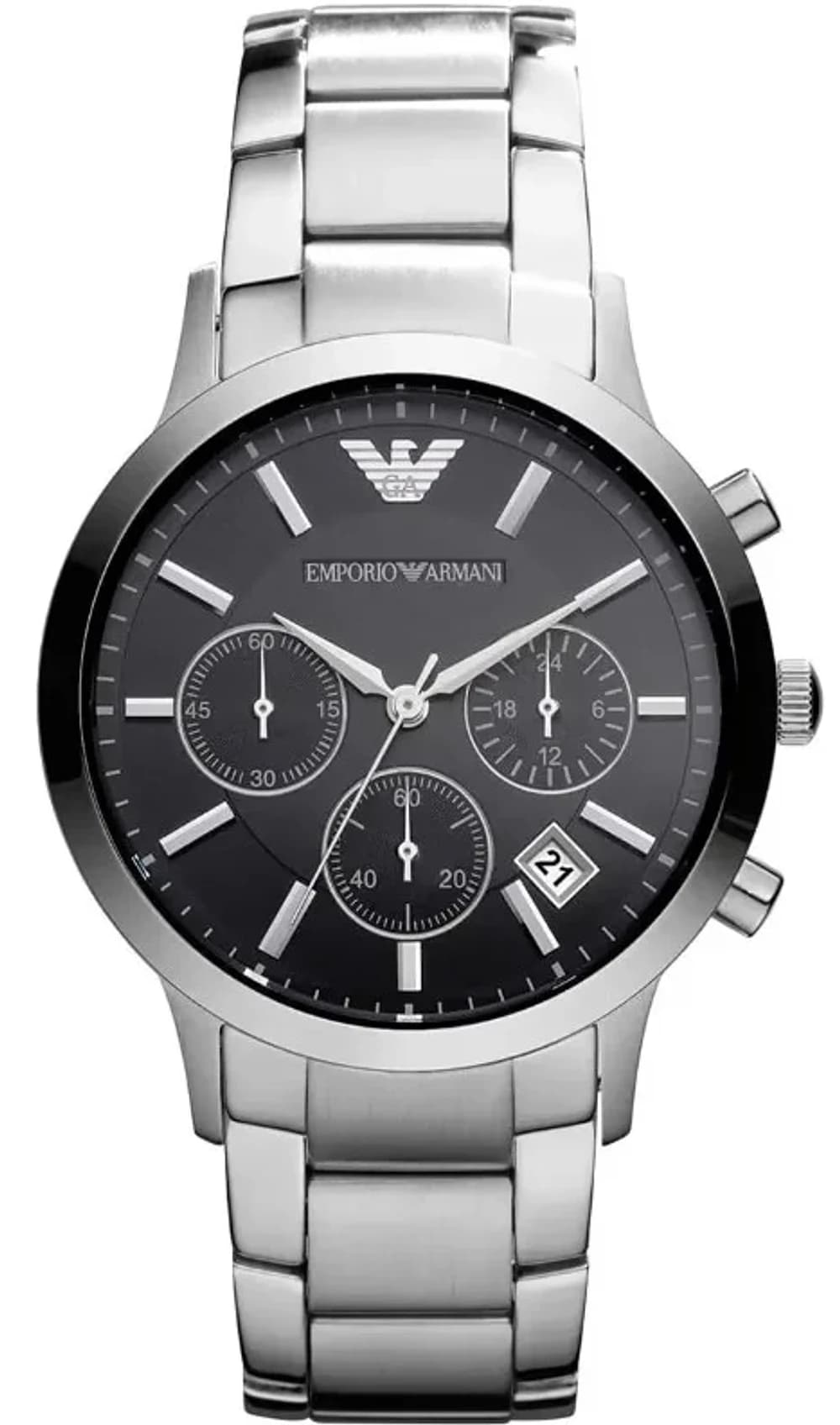 Montre Emporio Armani AR2435 femme cadran noir bracelet acier inoxydable