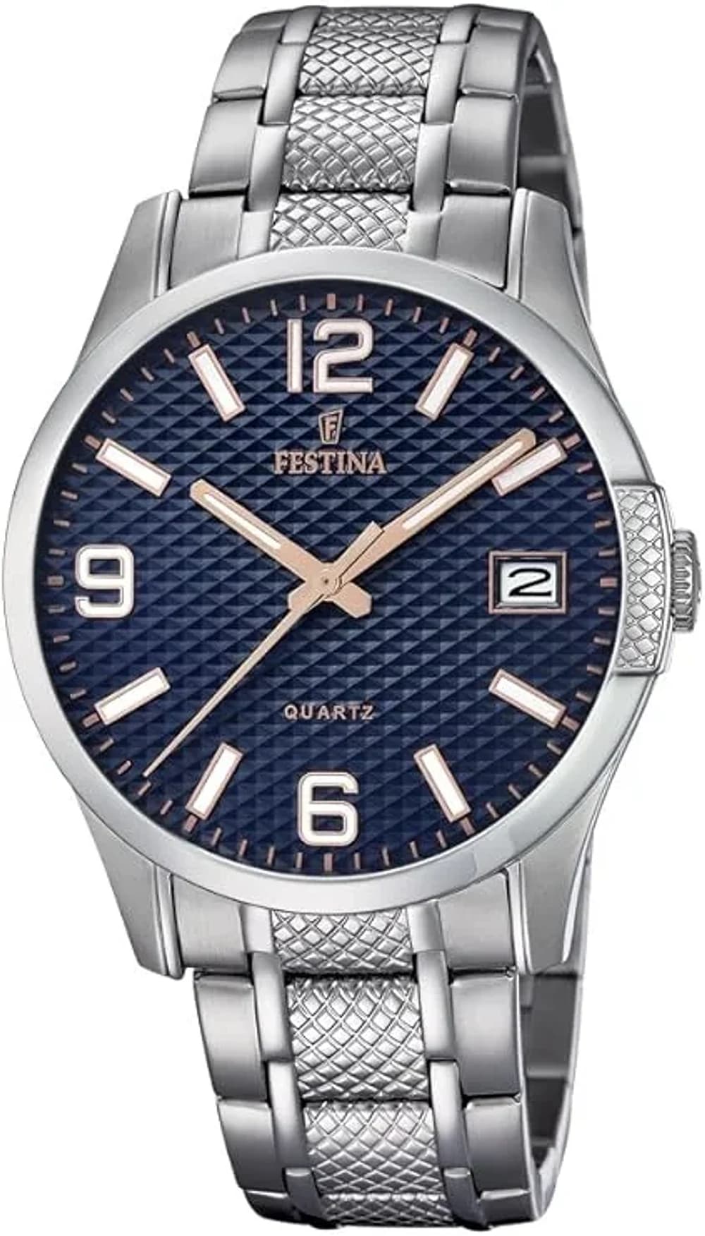 Montre Festina F16981/2 avec cadran noir, index bâtons et petite seconde, style sport chic