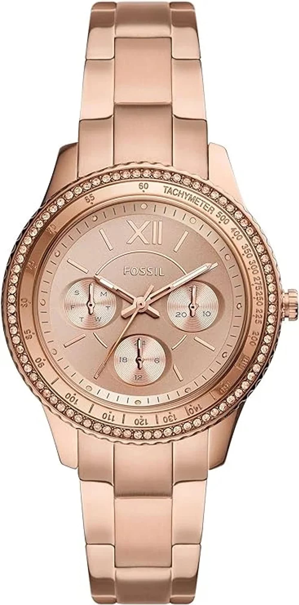 Montre Fossil ES5106 femme cadran or rose bracelet acier