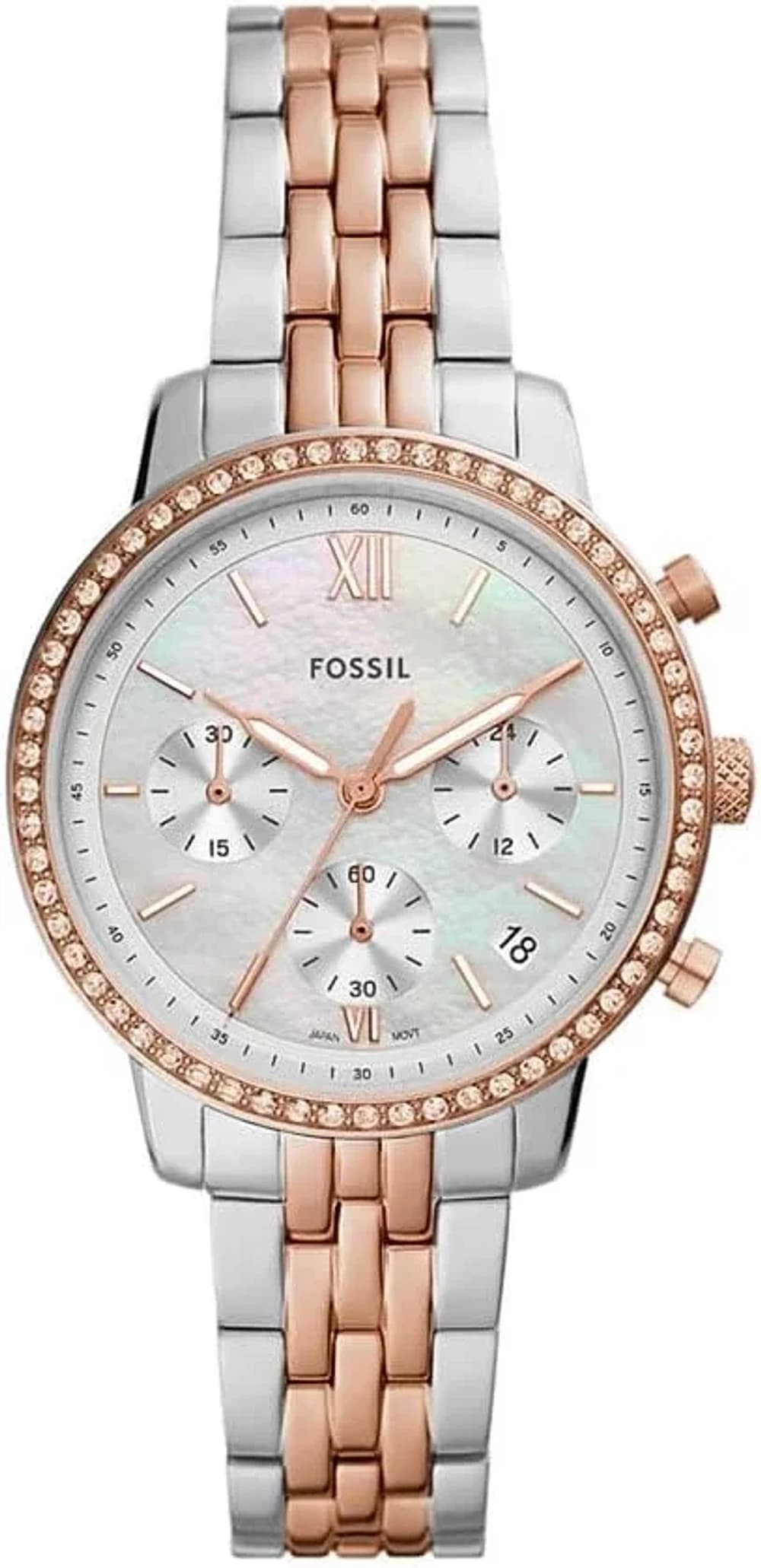 Montre Fossil ES5279 femme cadran gris nacré bracelet acier