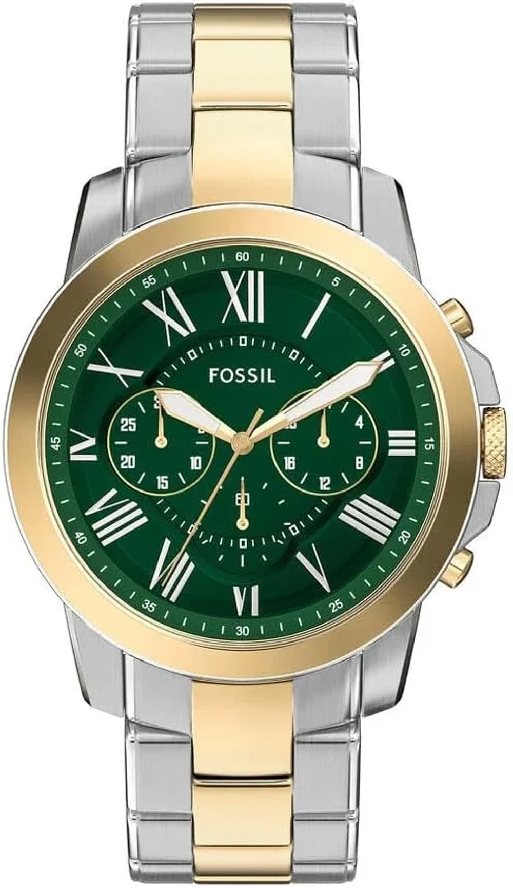 Montre Fossil FS6131 homme cadran vert bracelet acier