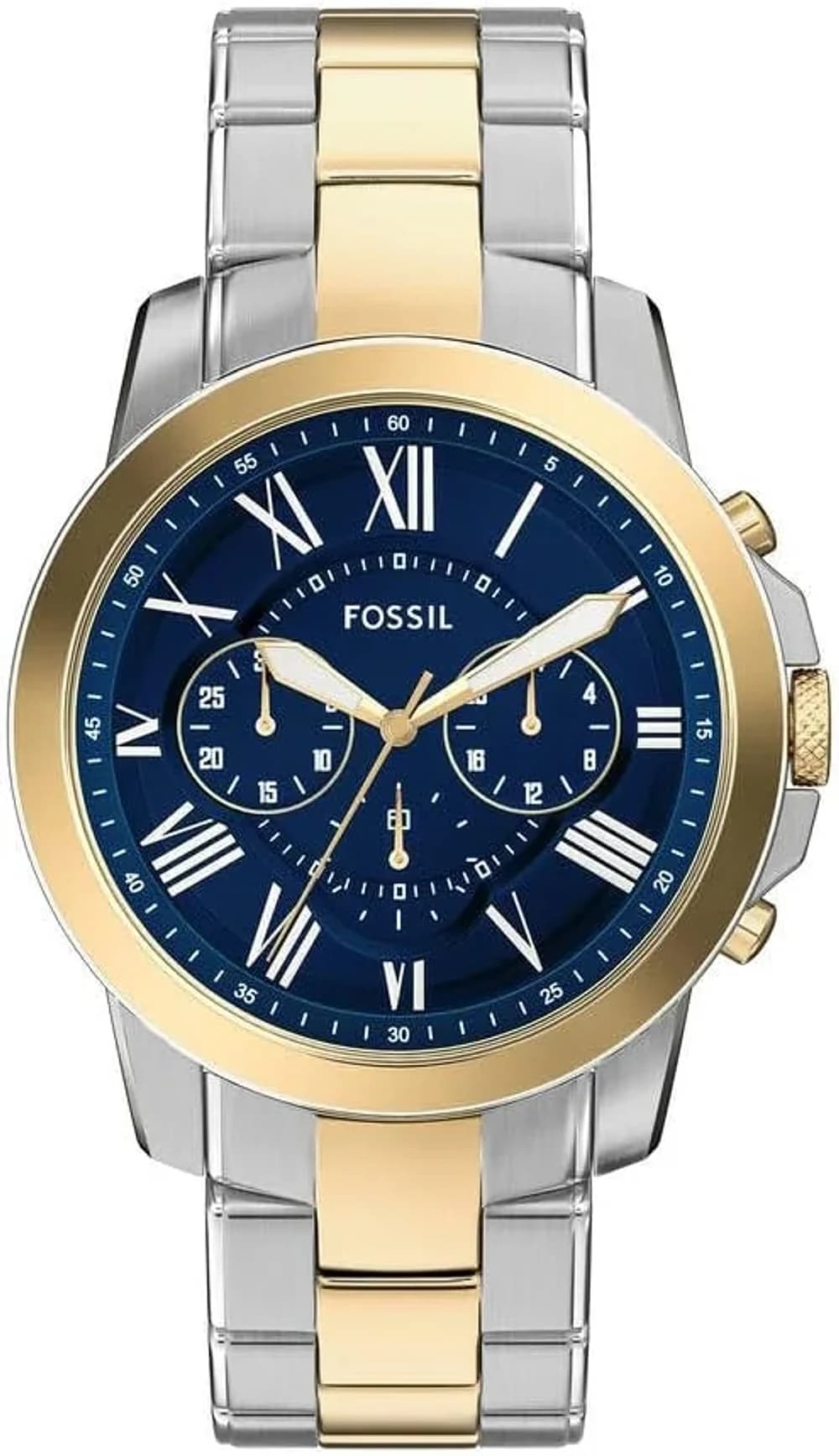 Montre Fossil FS6132 homme cadran bleu bracelet acier