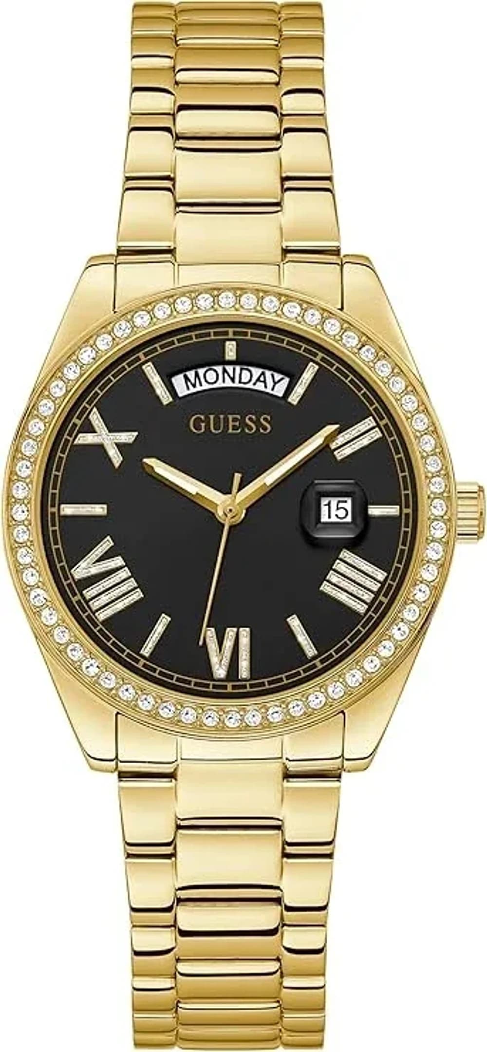 Montre Femme Guess Luna GW0307L2 cadran noir bracelet acier