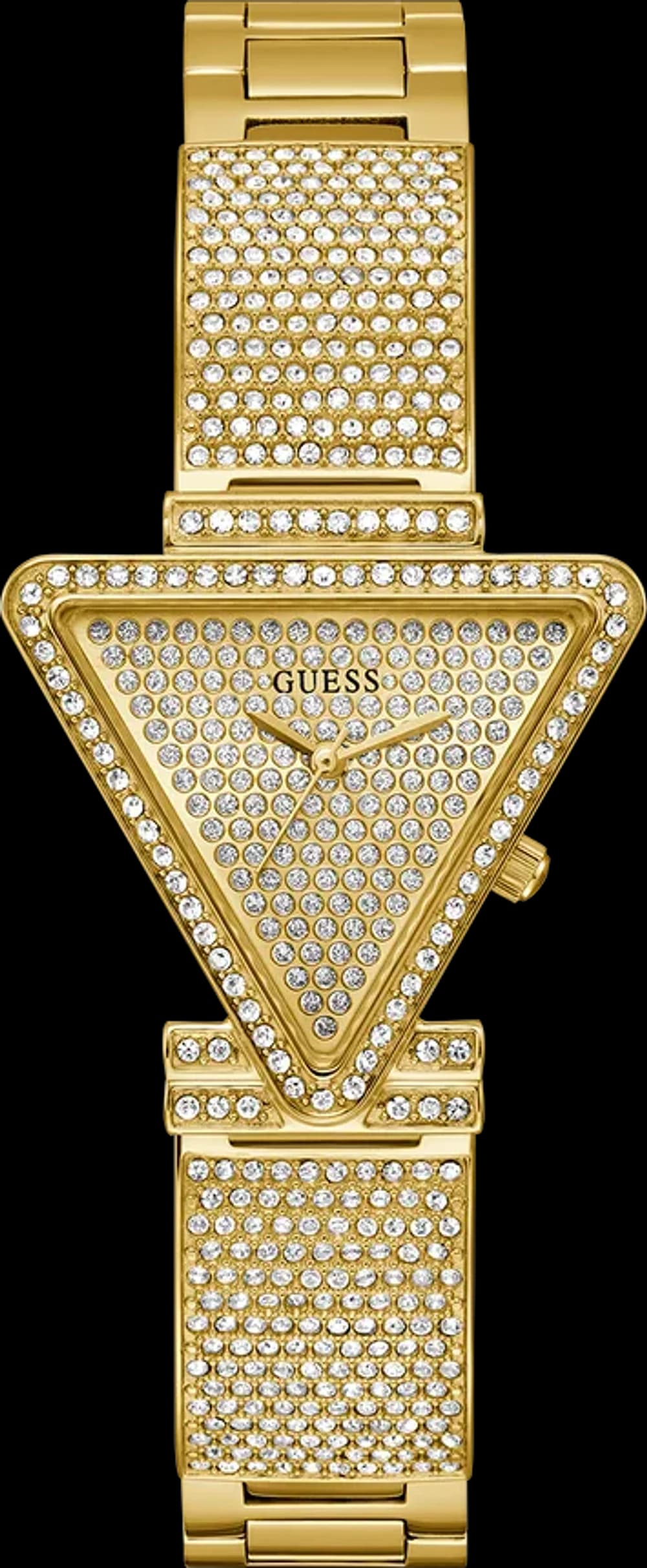 Guess GW0644L2 Fame Gold Stainless Steel Triangular Case and Crystals Women's Watch