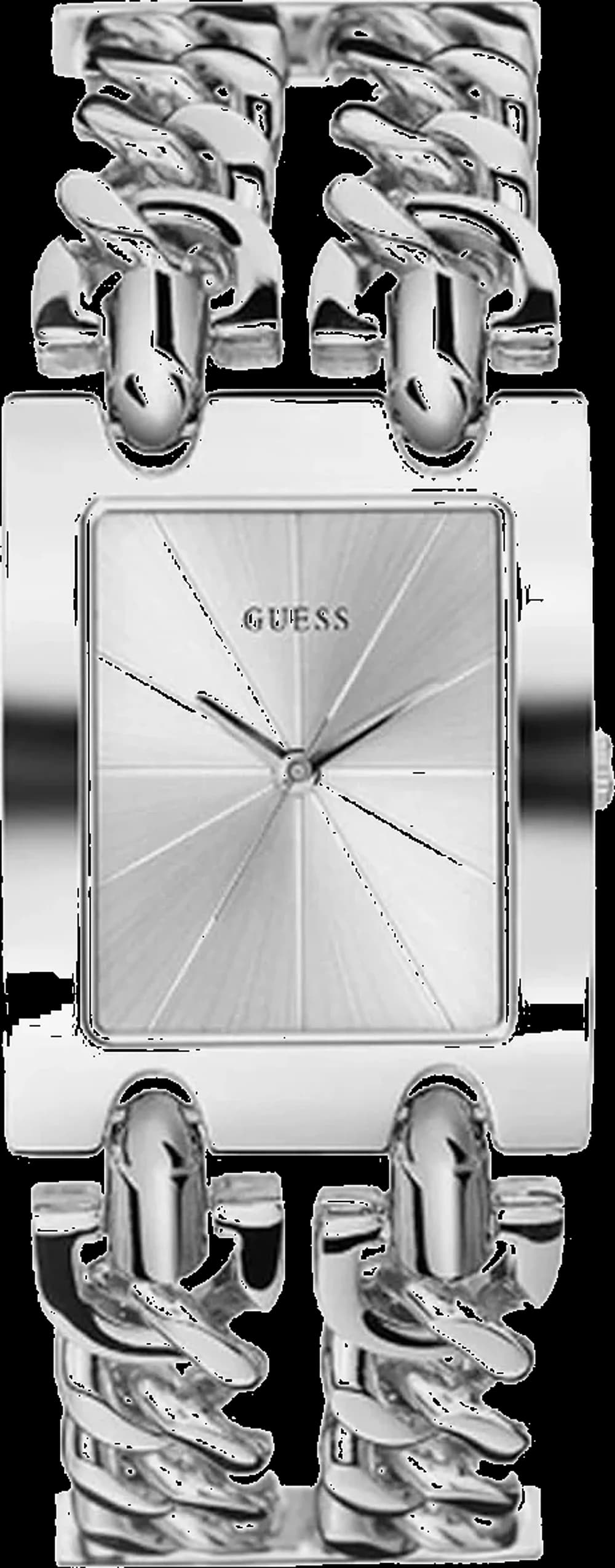 Guess W1117L1 Heavy Metal Silver Stainless Steel Chain Bracelet Women's Watch