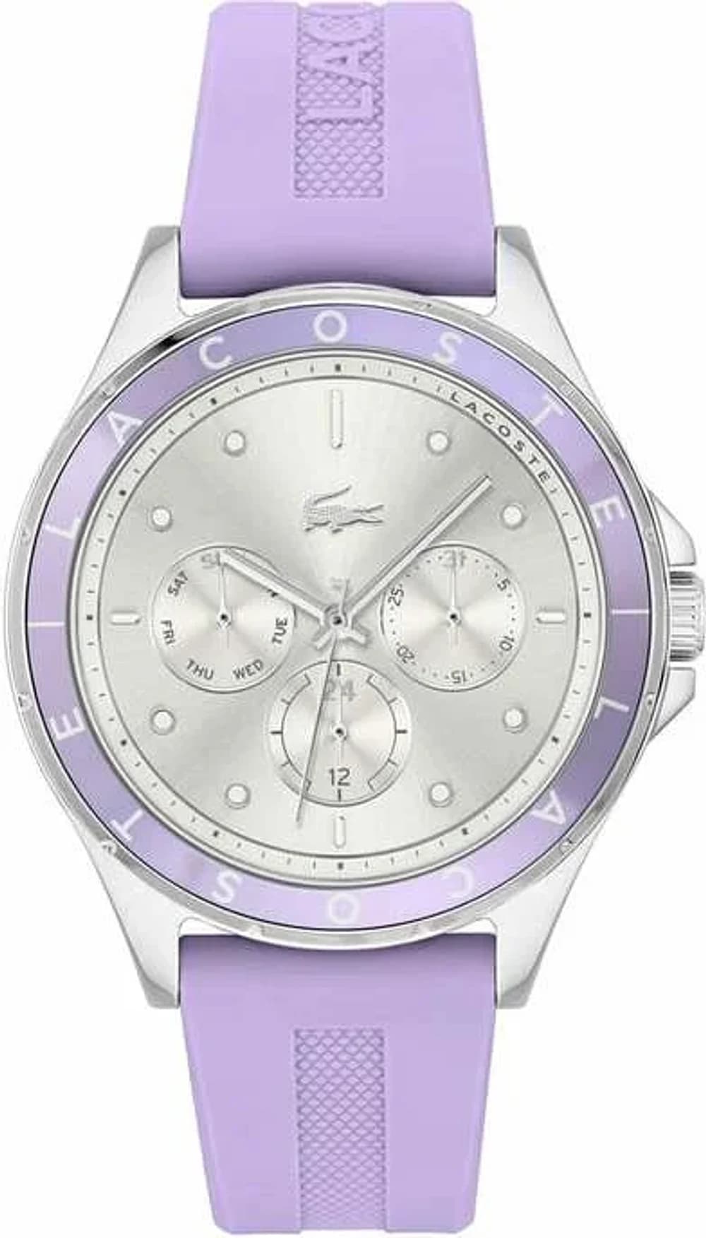 Montre Lacoste 2001300 femme cadran argent bracelet caoutchouc / silicone