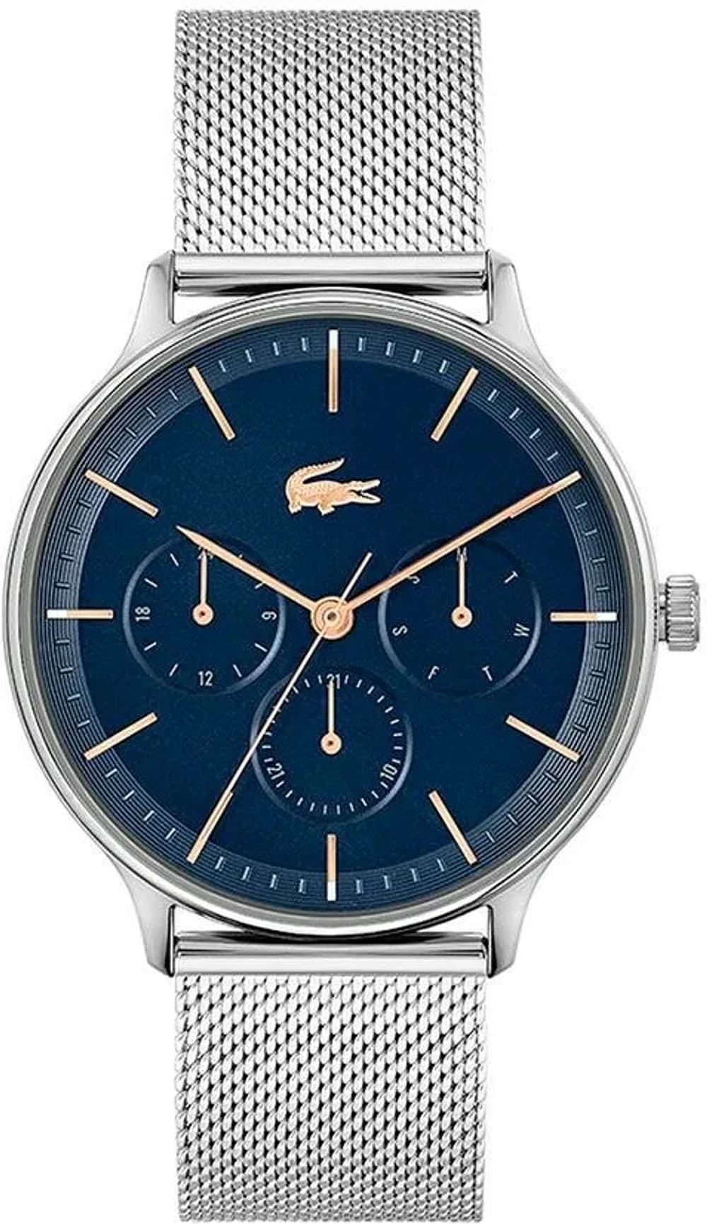 Lacoste 2011228 Silver Stainless Steel Men's Watch with Blue Multifunctional Dial