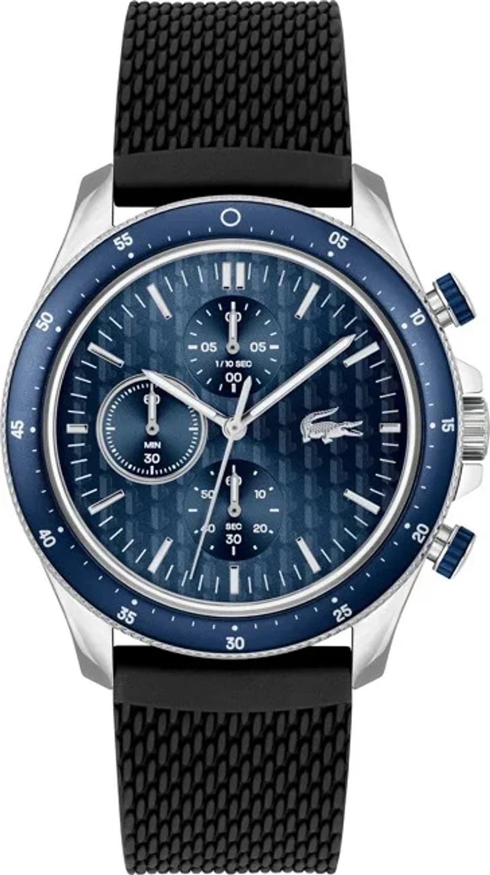 Lacoste 2011252 Black Silicone Strap Multi-Function Watch with Blue Dial