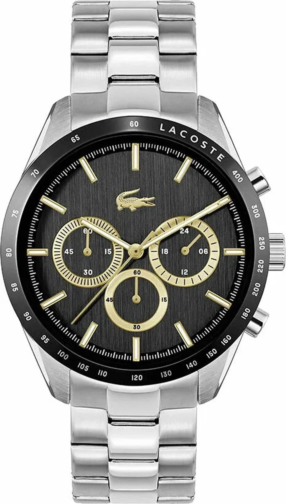 Lacoste 2011272 Stainless Steel Silver Dial Black Multifunction Men's Watch
