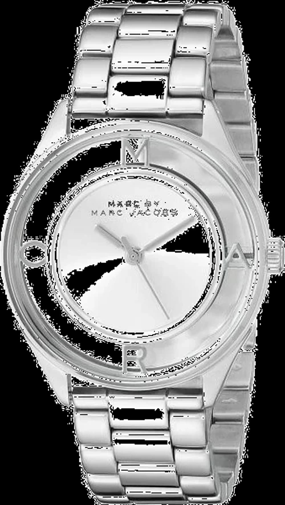 Marc Jacobs MBM3412 Stainless Steel Watch with Transparent Dial and Electric Grey