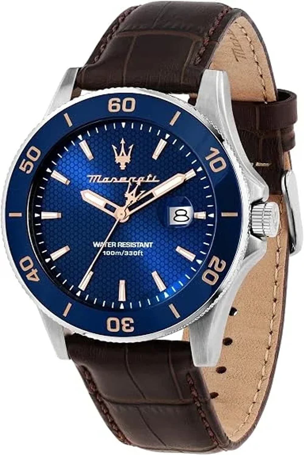 Montre Maserati R8851100004 homme cadran bleu bracelet cuir