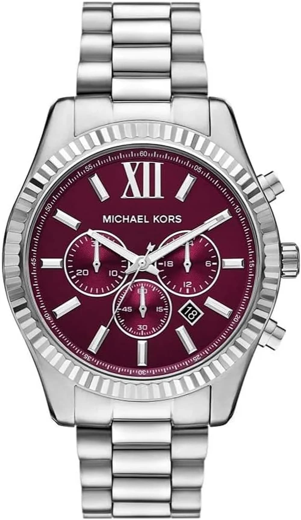 Montre Michael Kors MK9242 homme cadran bordeaux bracelet acier
