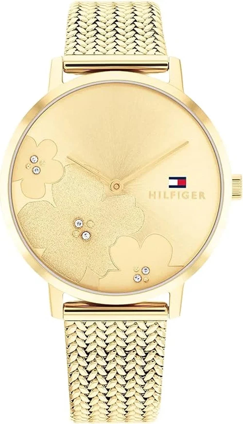 Montre Femme Tommy Hilfiger Tea 1782606 cadran doré bracelet maille milanaise