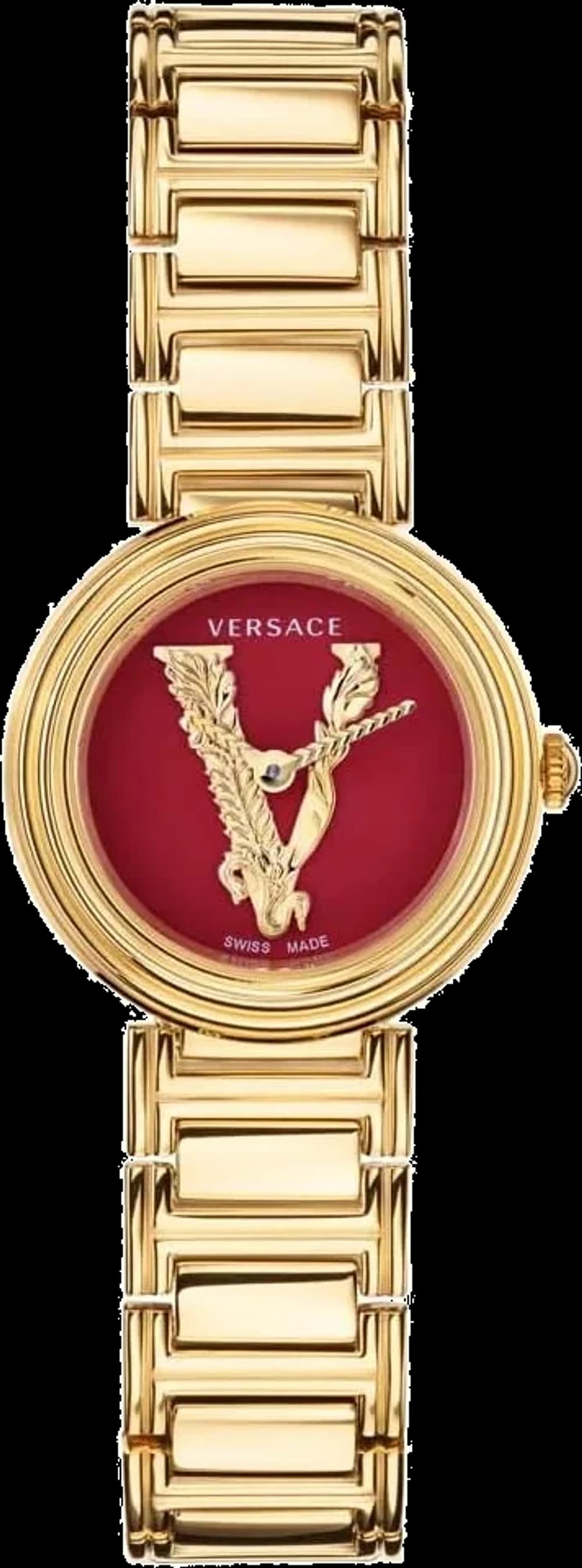 Montre Versace VET300321 femme cadran rouge bracelet acier inoxydable