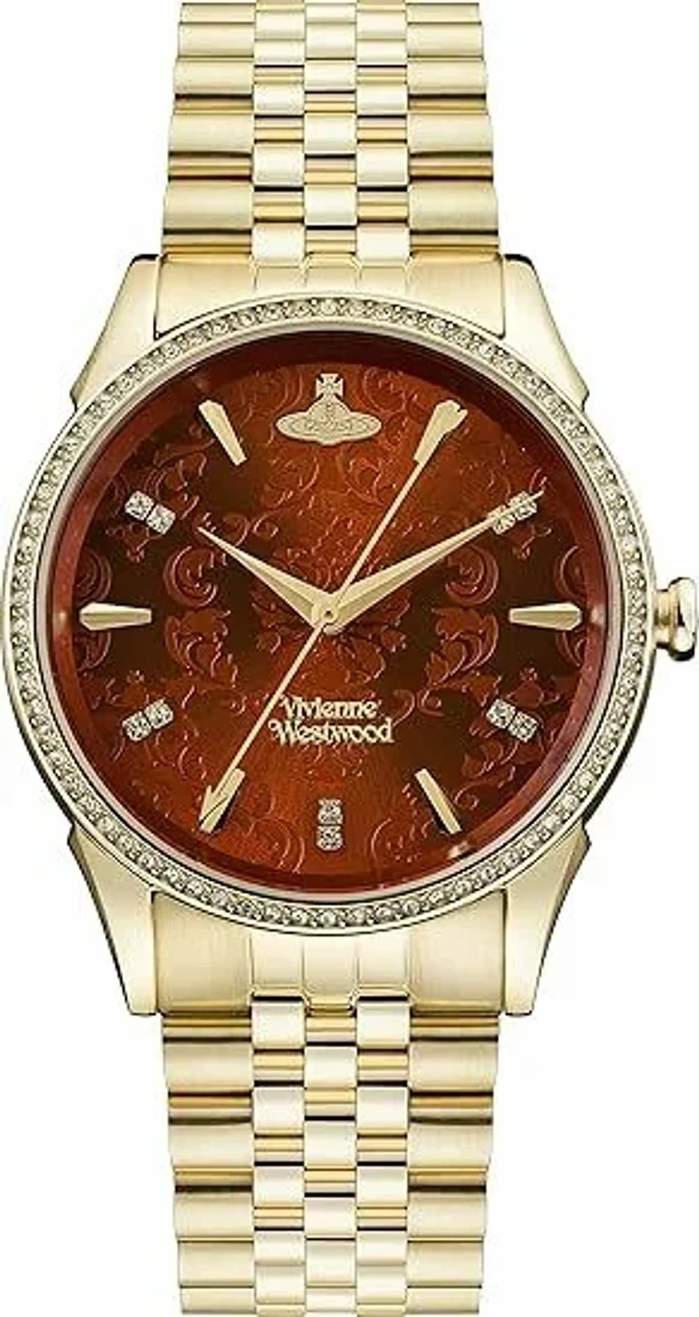Vivienne Westwood VV208RDGD Gold Steel Bracelet Red Dial Women's Watch