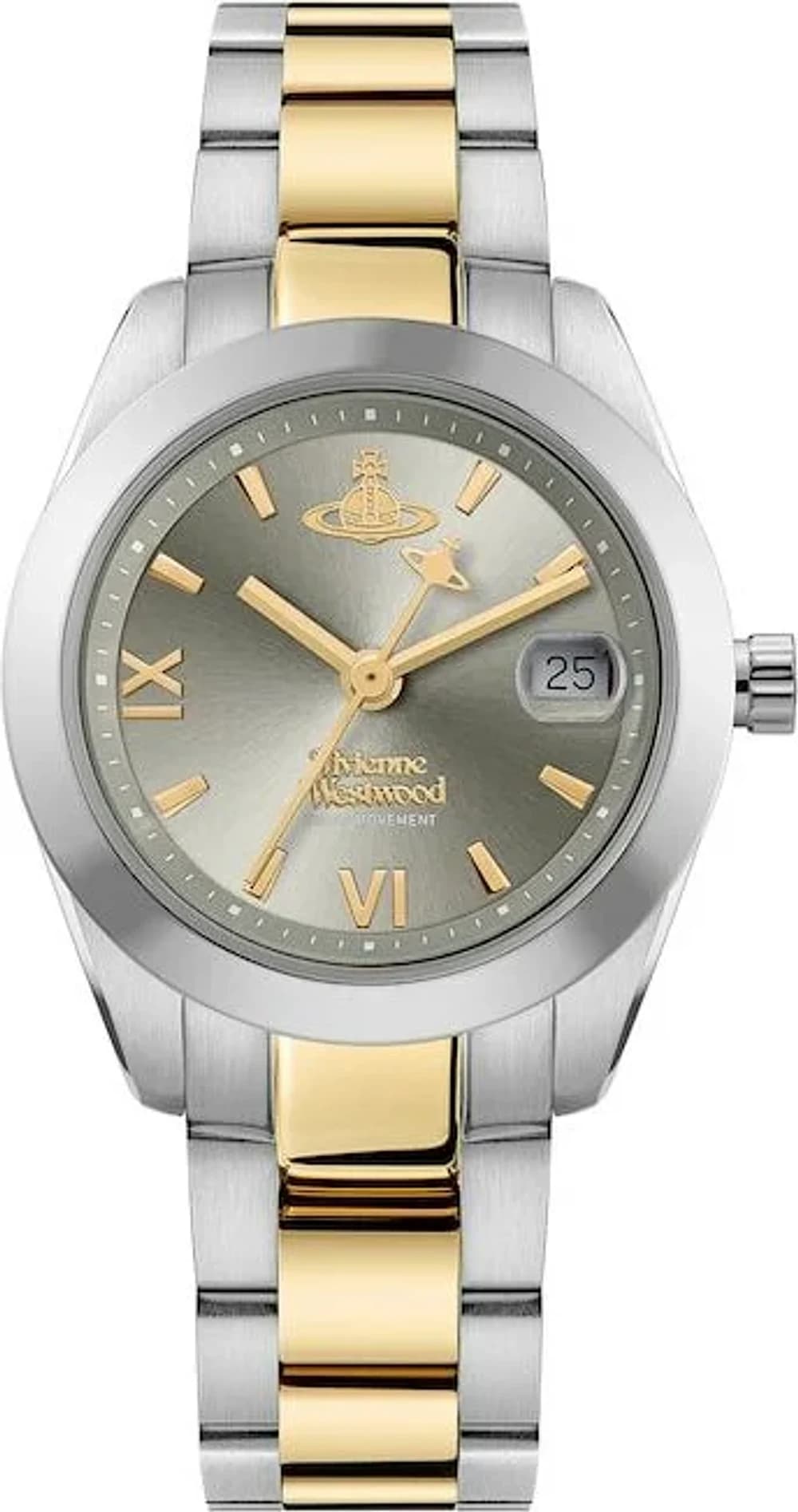 Vivienne Westwood VV292GYSG Fenchurch Two-Tone Stainless Steel Sunburst Grey Dial Women's Watch