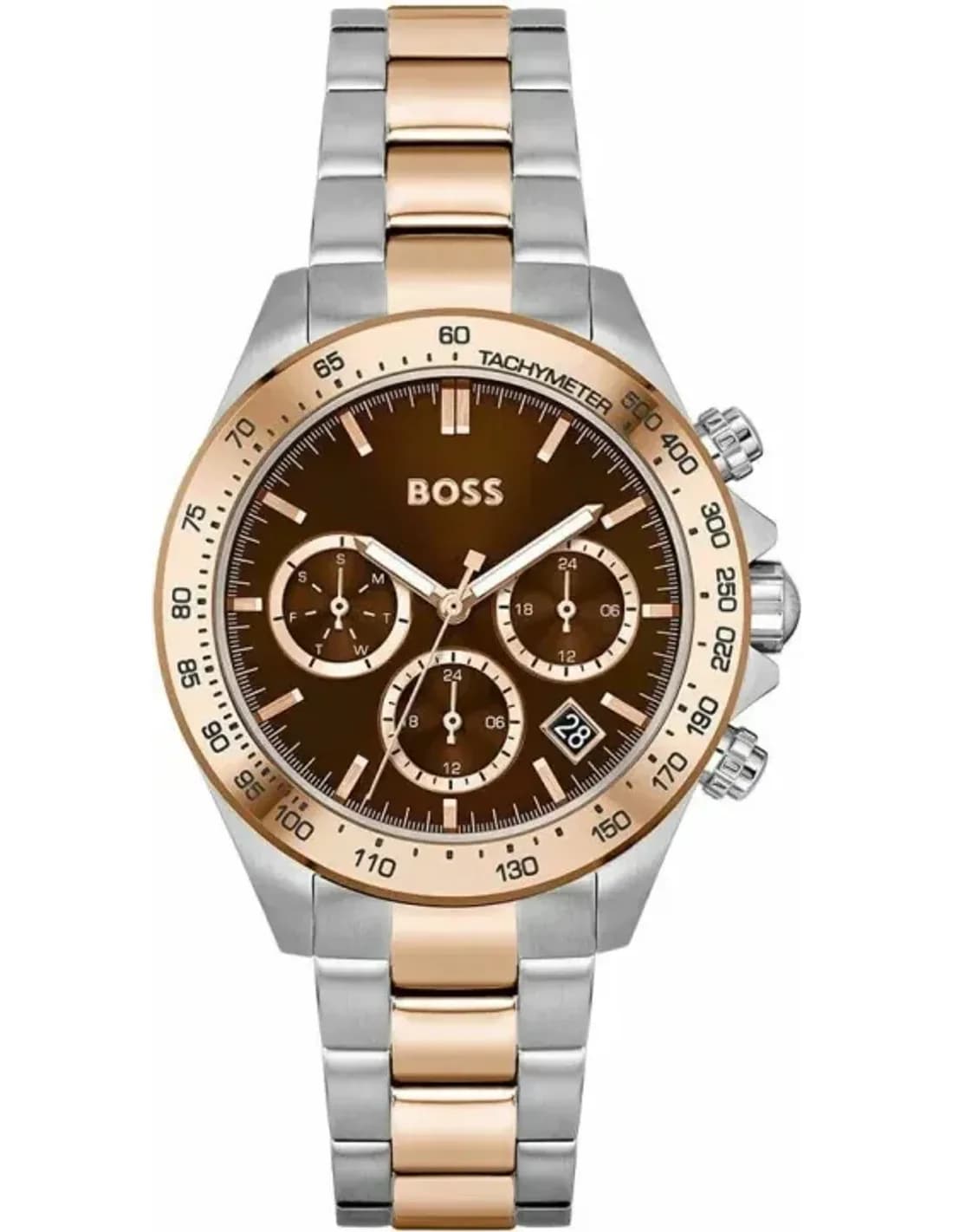 Montre Hugo Boss 1502617 Cadran Marron Soleillé et Acier Bicolore