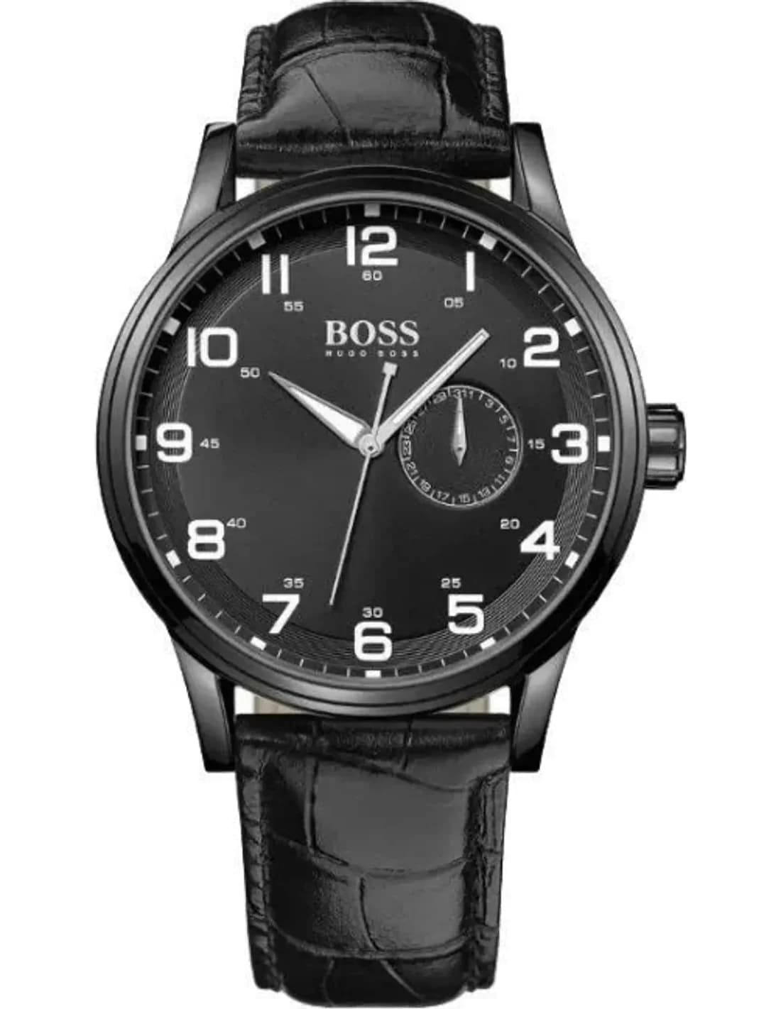 Montre Homme Hugo Boss 1512833 Cuir et acier teinte noire intégrale