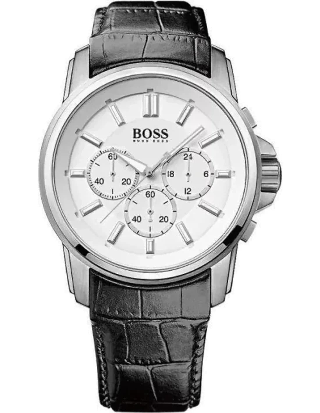 Montre Homme Hugo Boss 1513033 Bracelet crocodile couleur noire