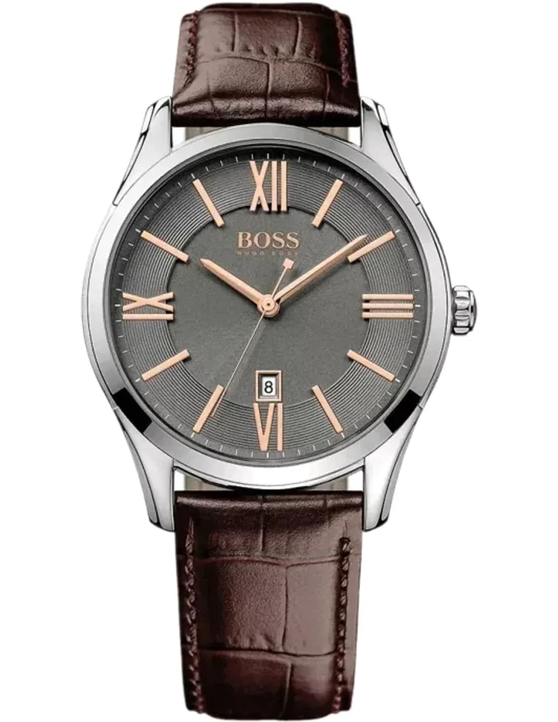 Montre Homme Hugo Boss Ambassador 1513041 bracelet brun en cuir