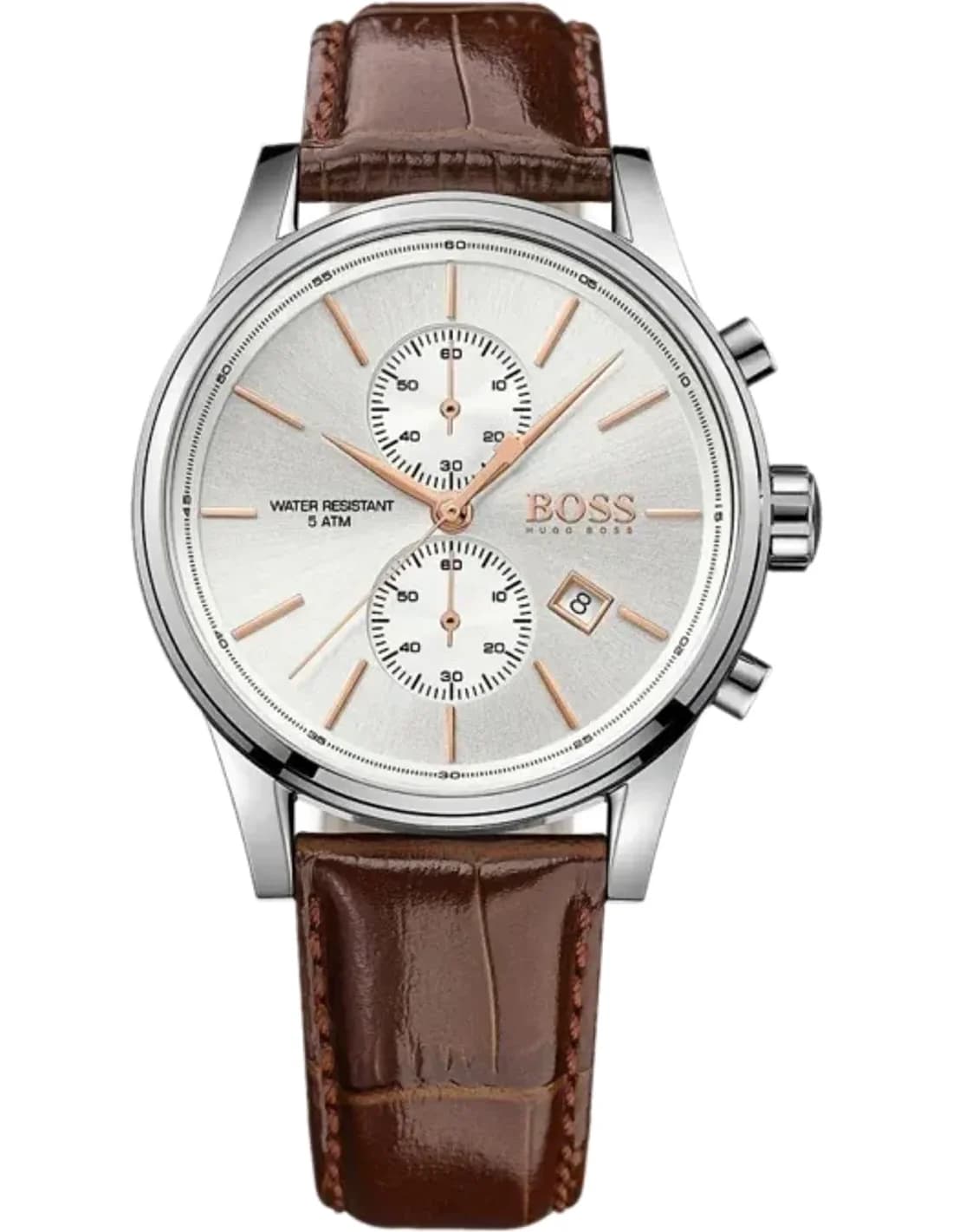 Montre Hugo Boss 1513280 Cadran Gris et Bracelet Cuir Marron