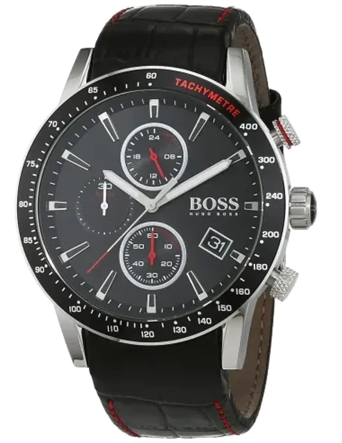 Montre Homme Hugo Boss Rafale 1513390 bracelet cuir noir