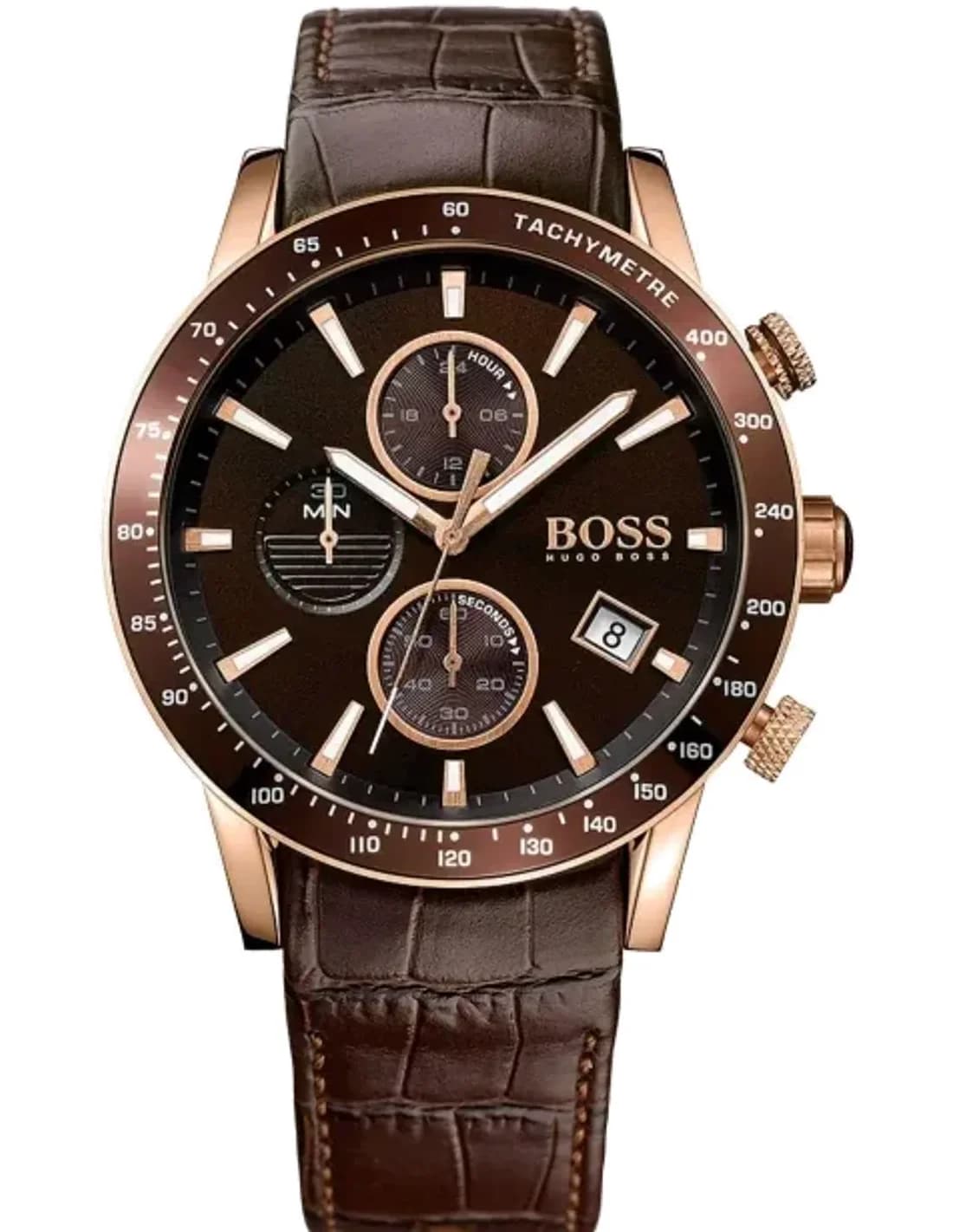 Montre Homme Hugo Boss Contemporary 1513392 Chronomètre bracelet cuir marron