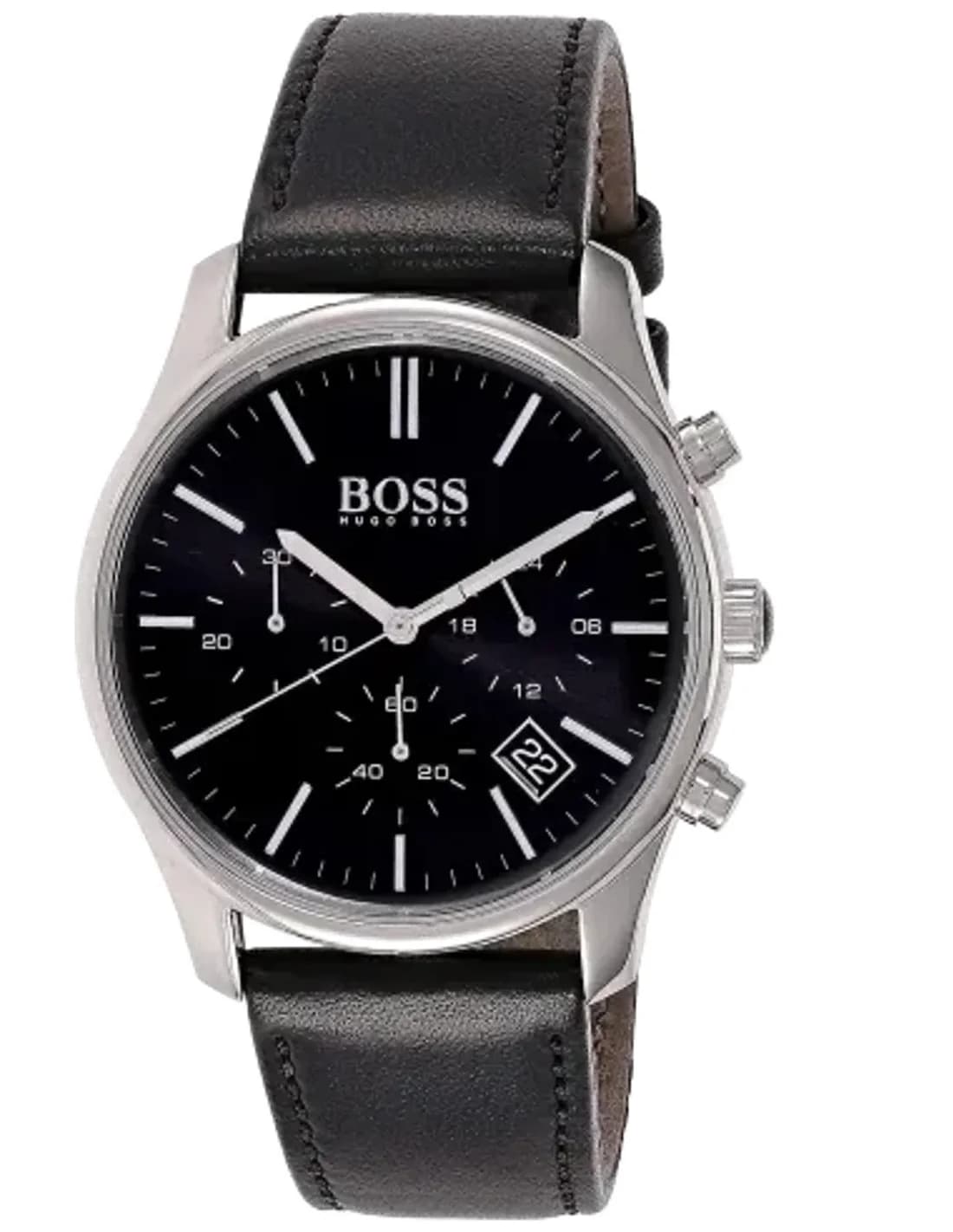 Montre Homme Hugo Boss 1513430 Chronomètre bracelet cuir noir
