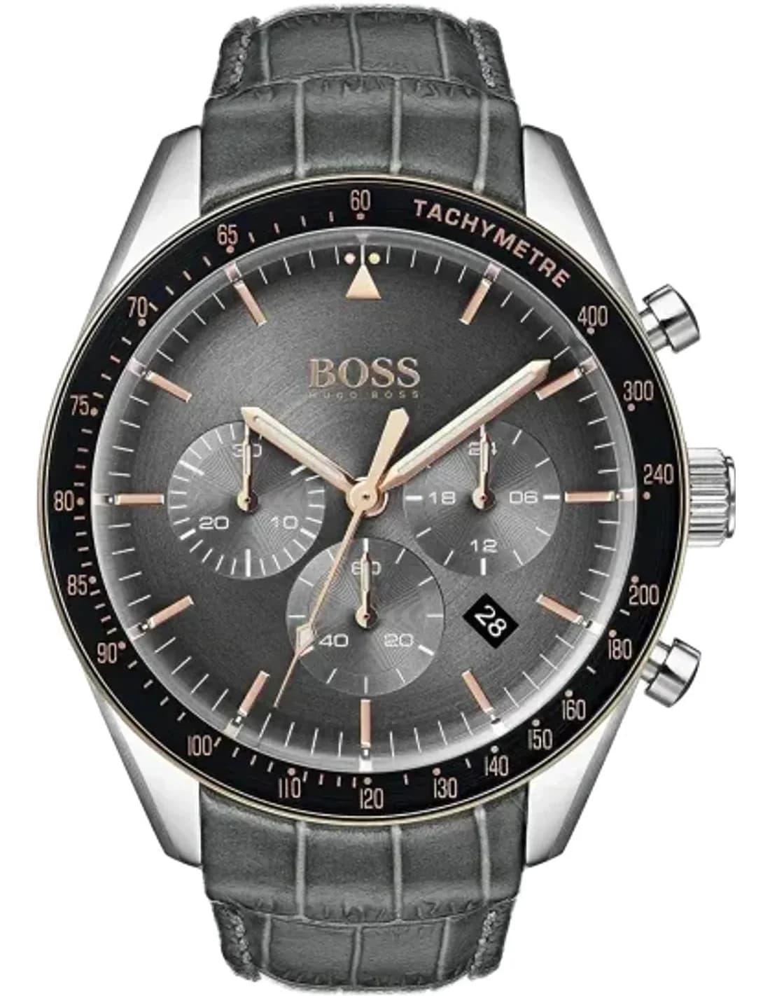 Montre Hugo Boss 1513628 Chronographe en Cuir Gris Anthracite