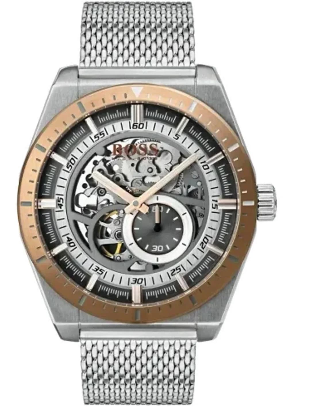 Montre Homme Hugo Boss Signature 1513657 automatique avec argent bracelet en mesh