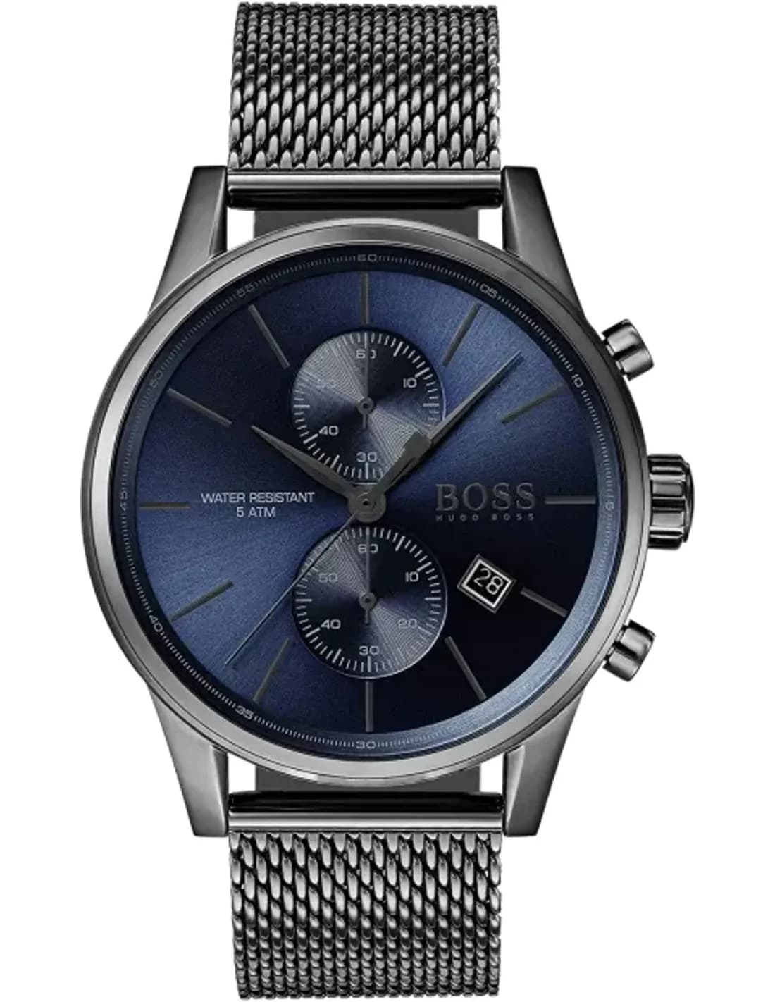 Montre Homme Hugo Boss Jet 1513677 bracelet en maille milanaise IP Noire