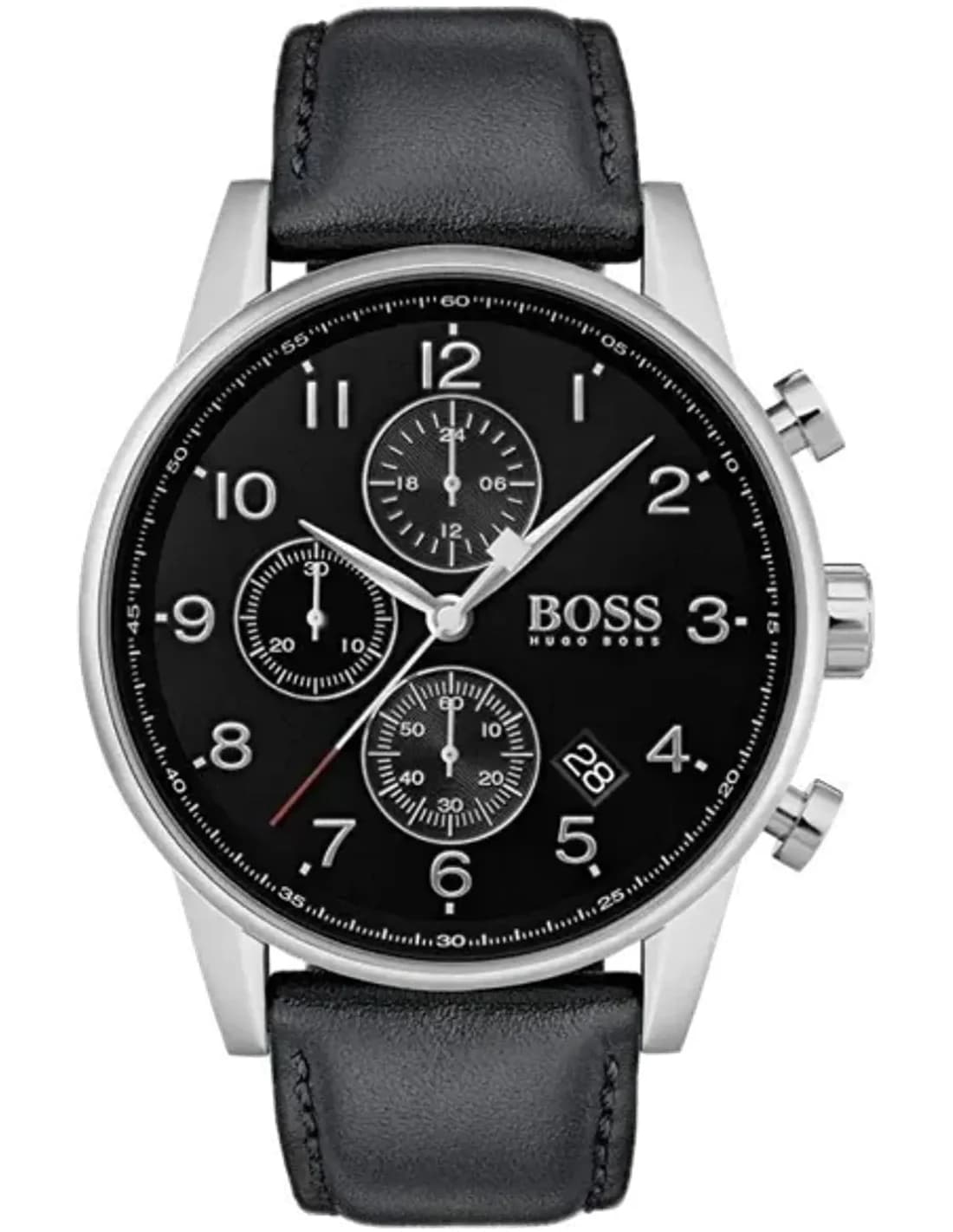 Montre aviateur Hugo Boss Navigator 1513678 Bracelet en cuir noir