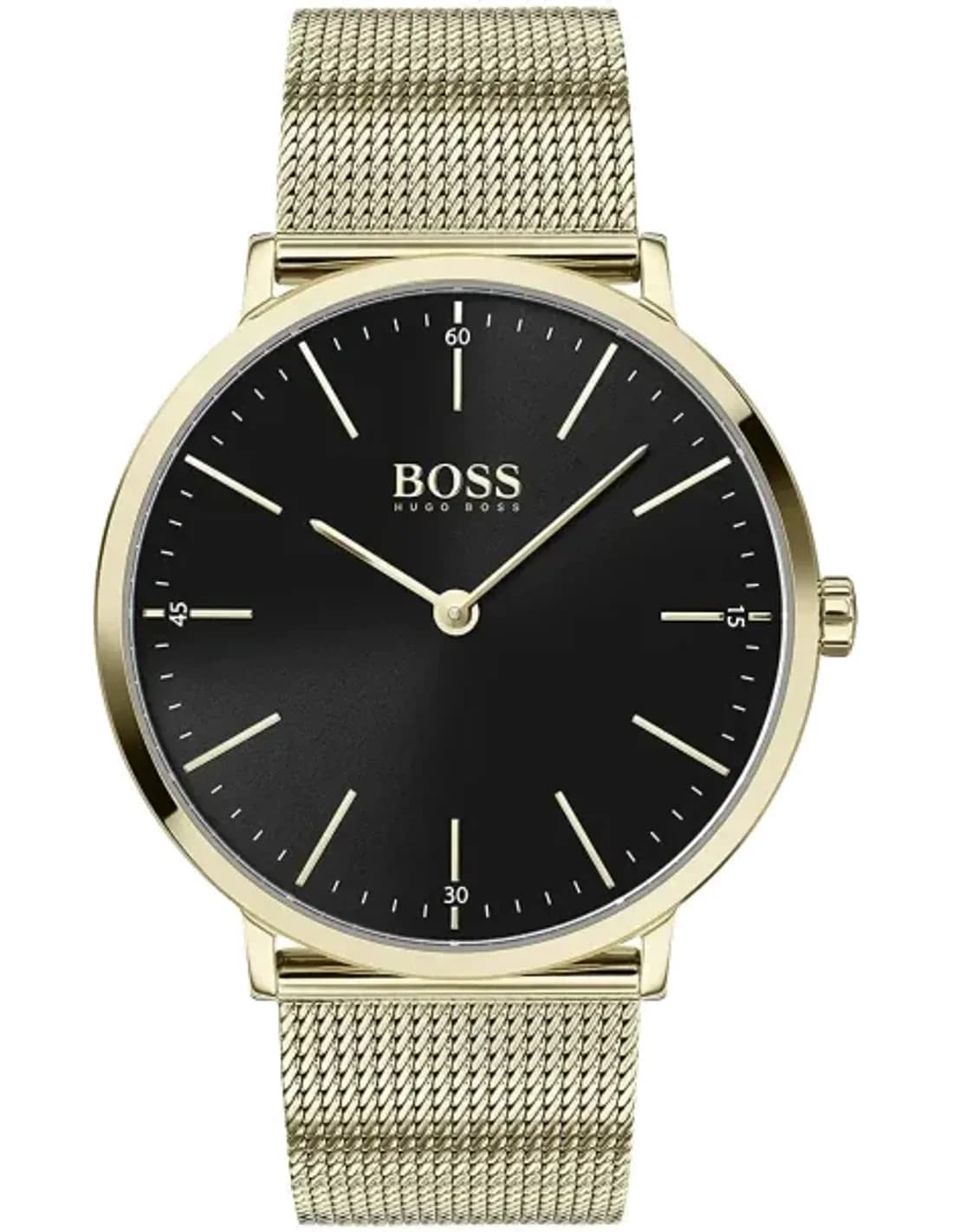 Montre Hugo Boss 1513735 en Acier Doré avec Bracelet Maille Milanaise