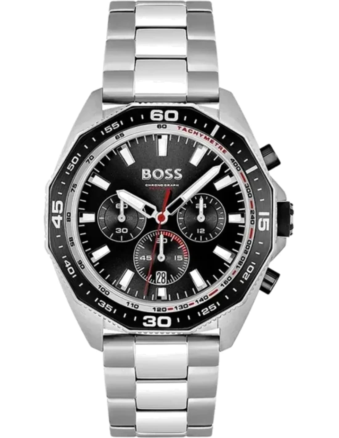 Montre Hugo Boss Energy 1513971 cadran noir octogonal bracelet en acier