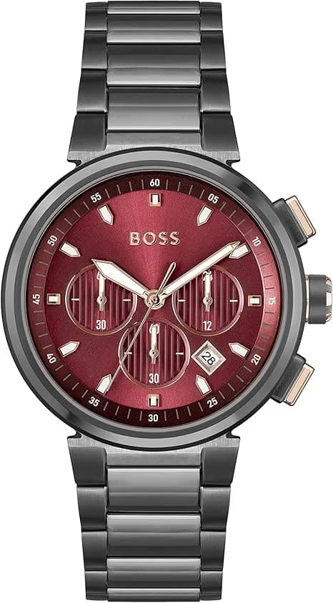 Montre Homme Hugo Boss One 1514000 cadran rouge bracelet maillons acier