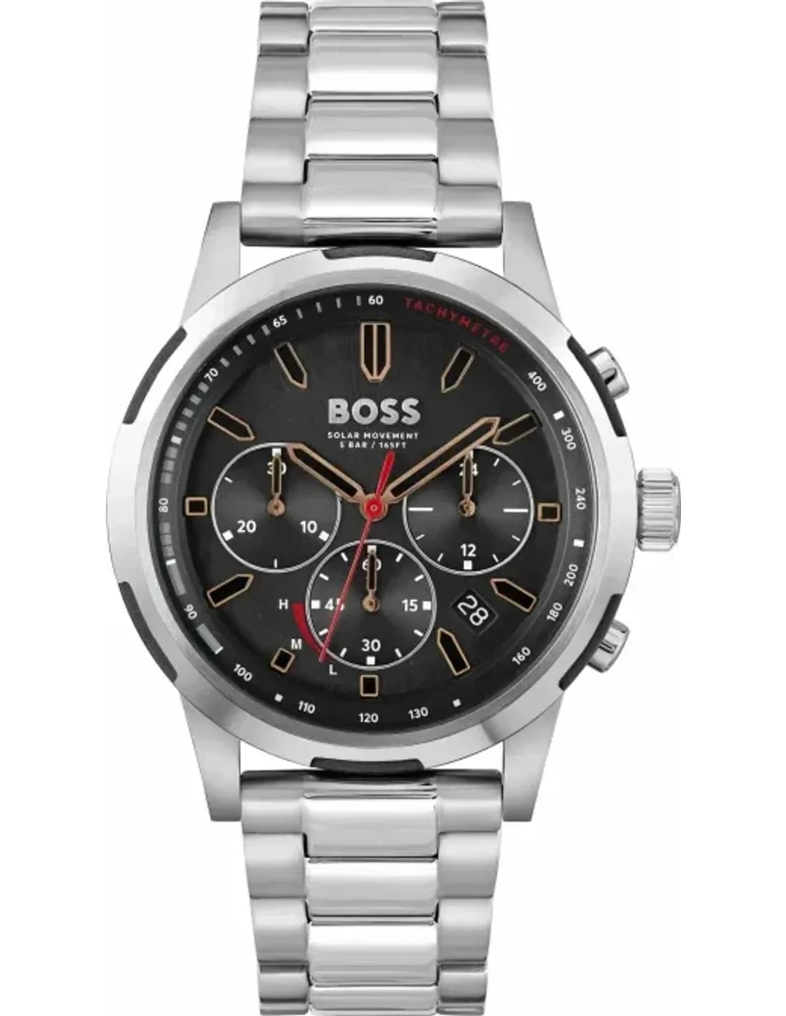 Montre Hugo Boss 1514032 Solgrade en Acier Inoxydable et Cadran Noir