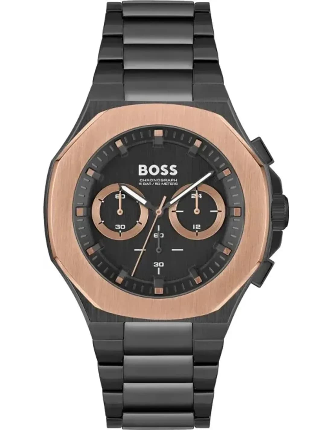 Montre Hugo Boss 1514090 en acier inoxydable noir brossé et cadran monochrome