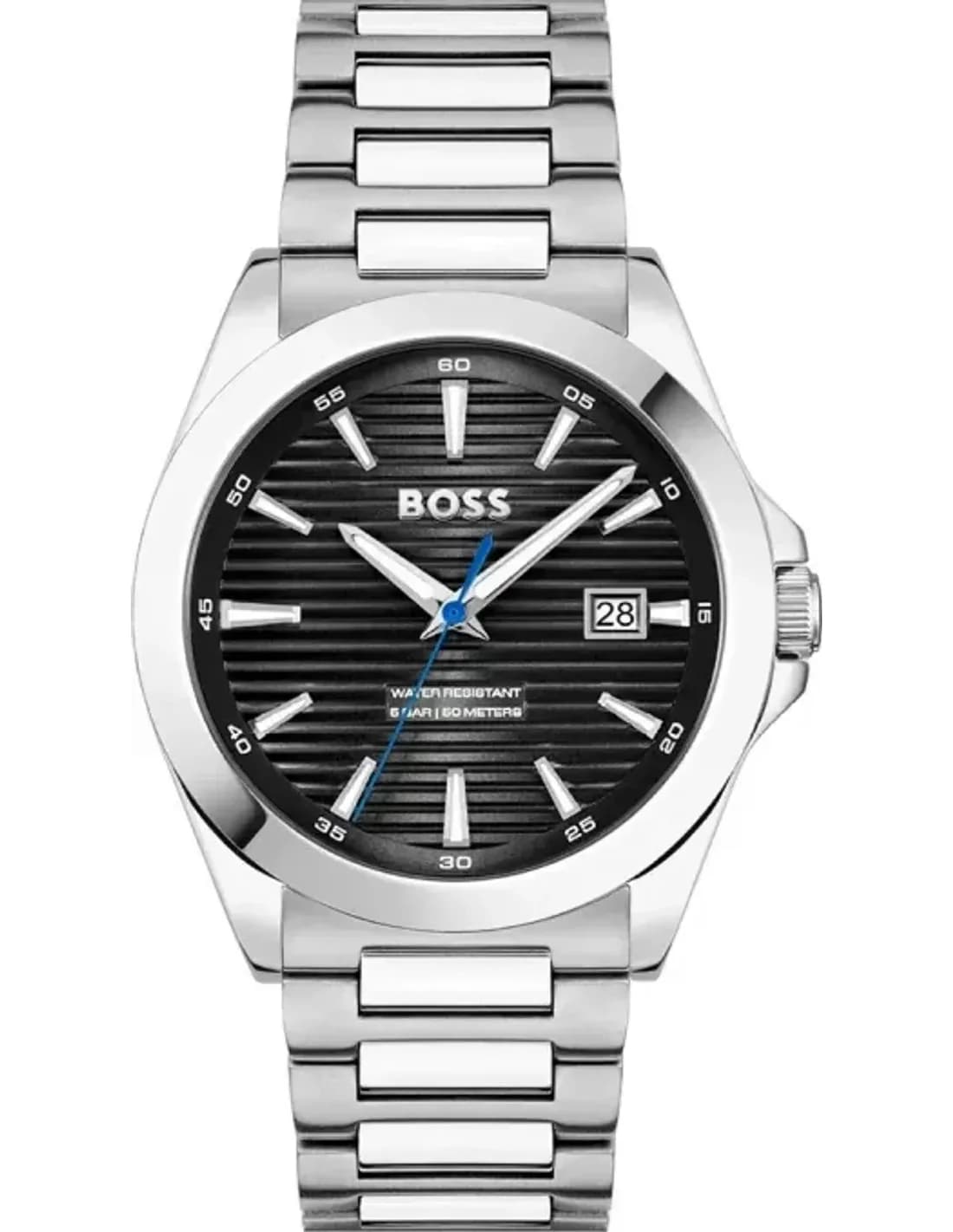 Montre Homme Hugo Boss Strike 1514170 bracelet acier argenté cadran noir