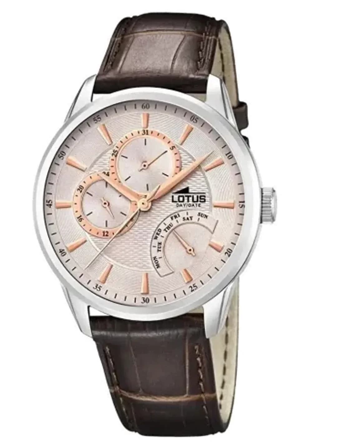 Montre Lotus L15974/7 avec Cadran Marron et Bracelet en Cuir