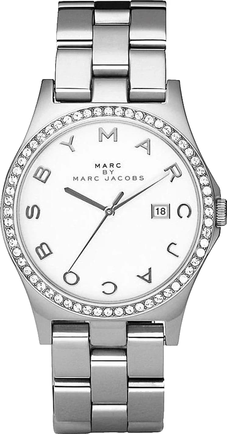 Marc Jacobs MBM3044 Silver Stainless Steel Women's Watch with Rhinestone Bezel