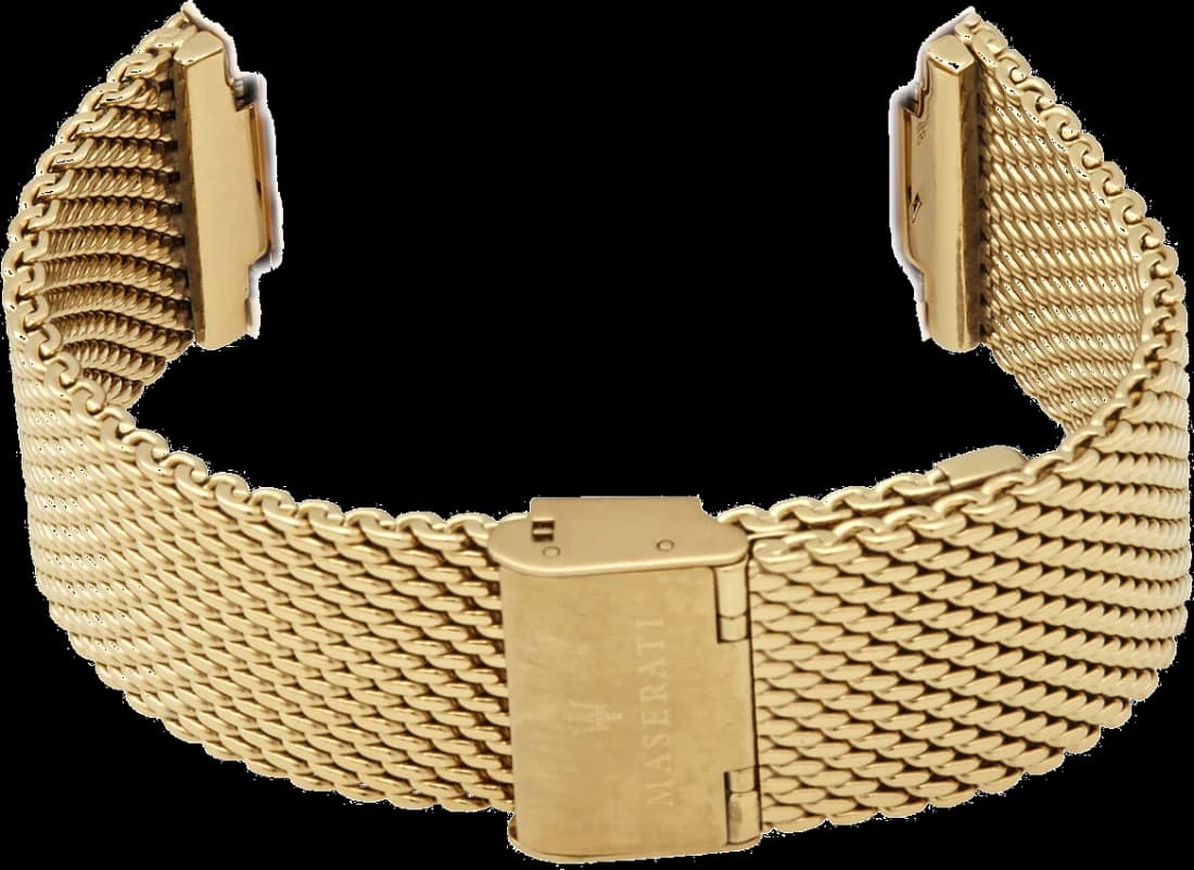 Bracelet de Rechange pour Montre Maserati Potenza R8853108006 en Maille Milanaise Acier Doré
