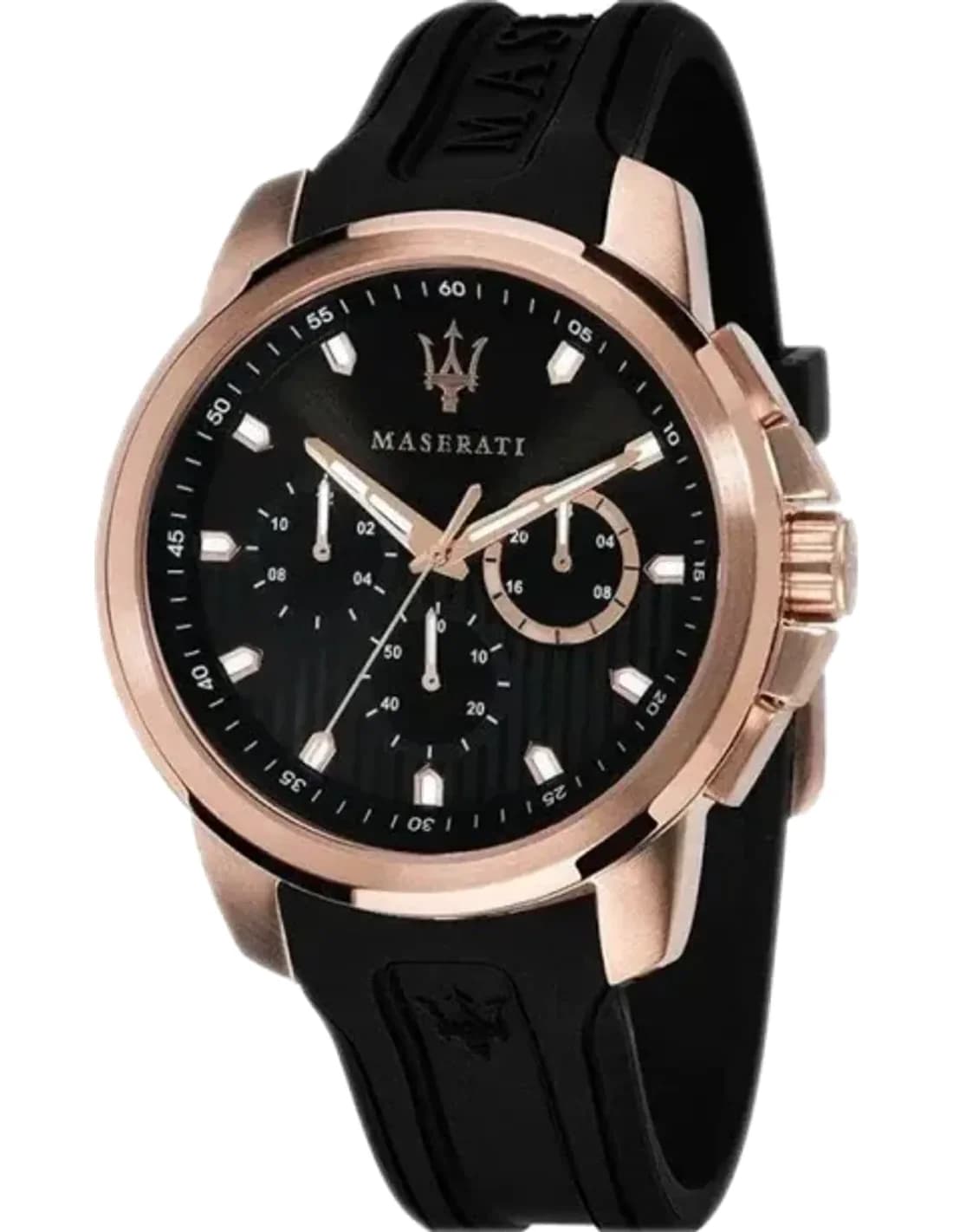 Montre Homme Maserati Sfida R851123008 Chronographe Cadran Noir Bracelet Silicone Noir