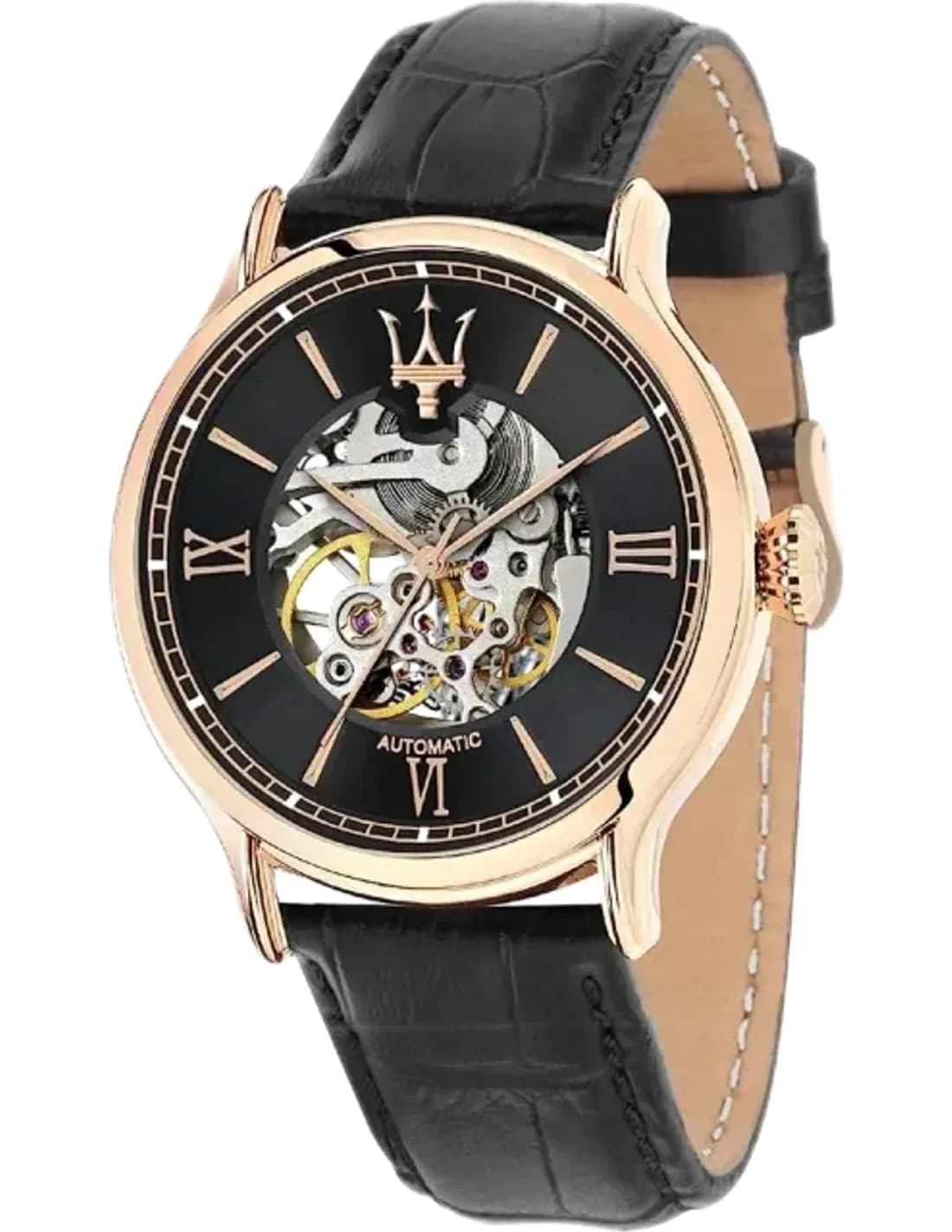 Montre Homme Maserati Epoca R8821118001 cadran squelette automatique bracelet en cuir noir