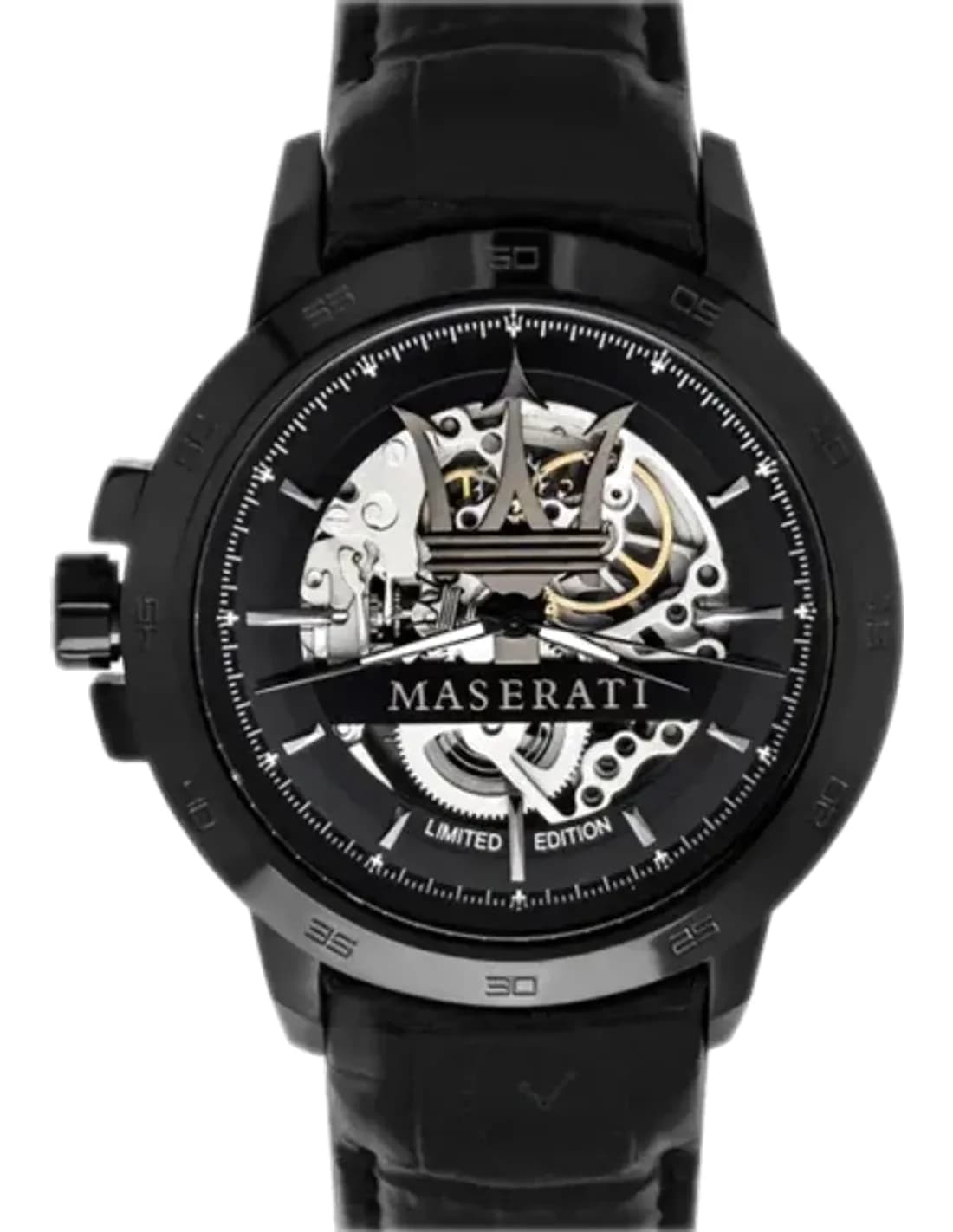 Montre Homme Maserati Potenza R8821119006 Automatique Cadran Squelette Bracelet Cuir Noir