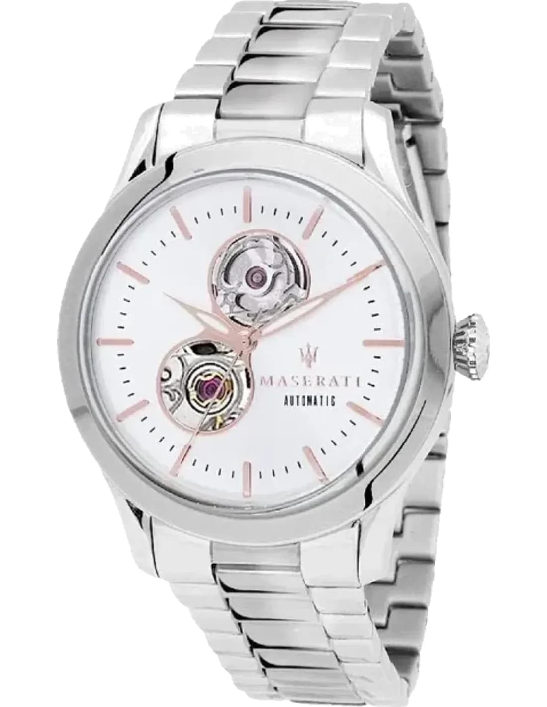 Montre Homme Maserati Tradizione R8823125001 Cadran argenté automatique Bracelet en acier inoxydable argenté