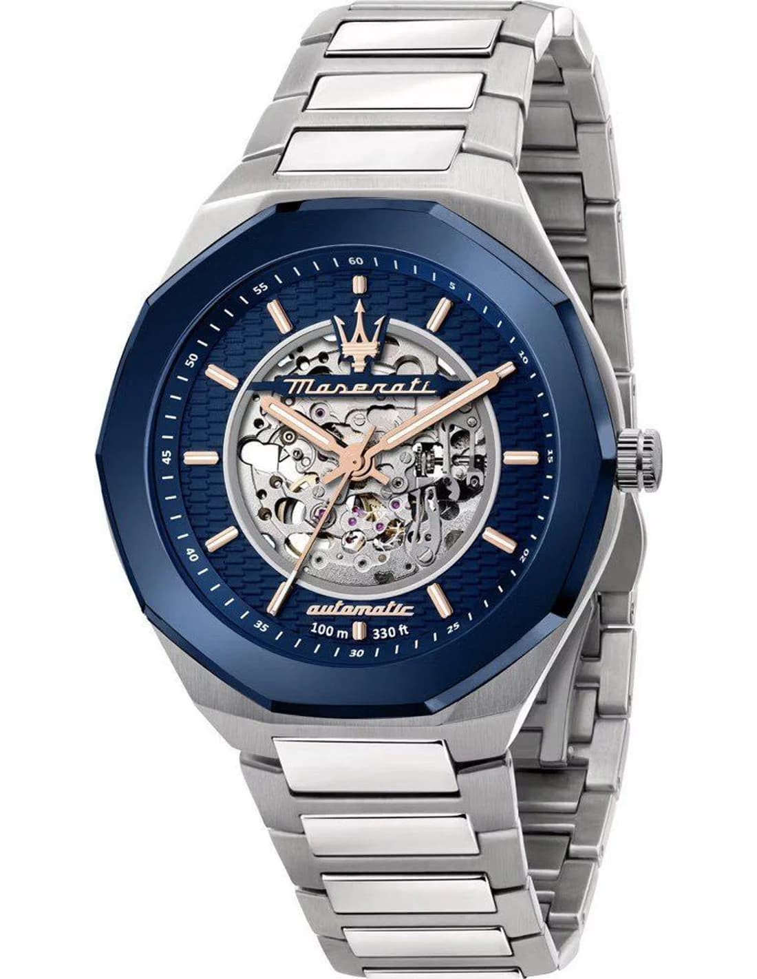 Montre Homme Maserati Stile R8823142004 argentée bracelet maillons acier
