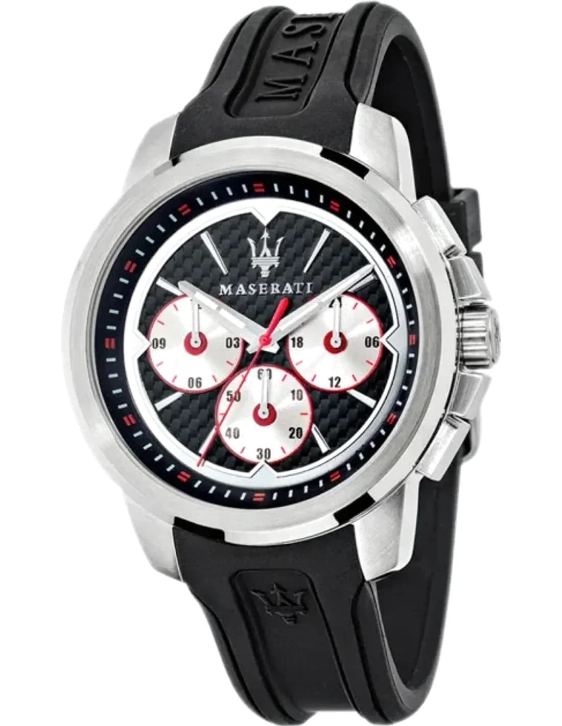 Montre Homme Maserati Sfida R8851123001 chronographe cadran bicolore bracelet en silicone noir